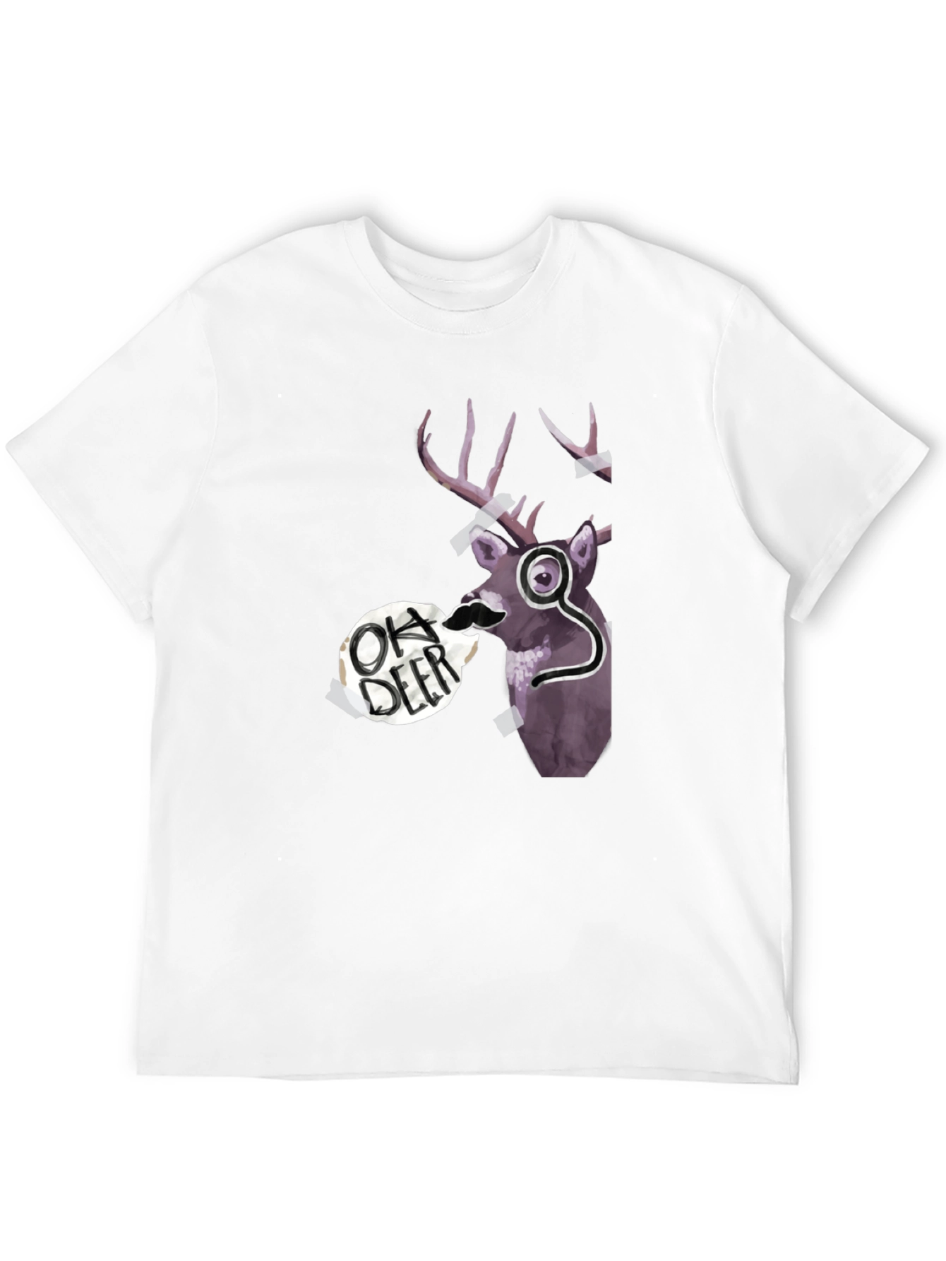 Oh Deer Graphic Print T-Shirt Black