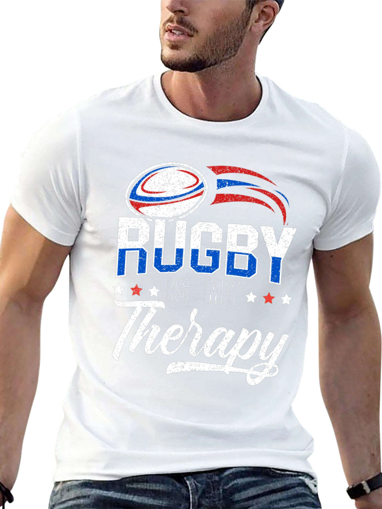 Rugby Is My Therapy Graphic T-Shirt