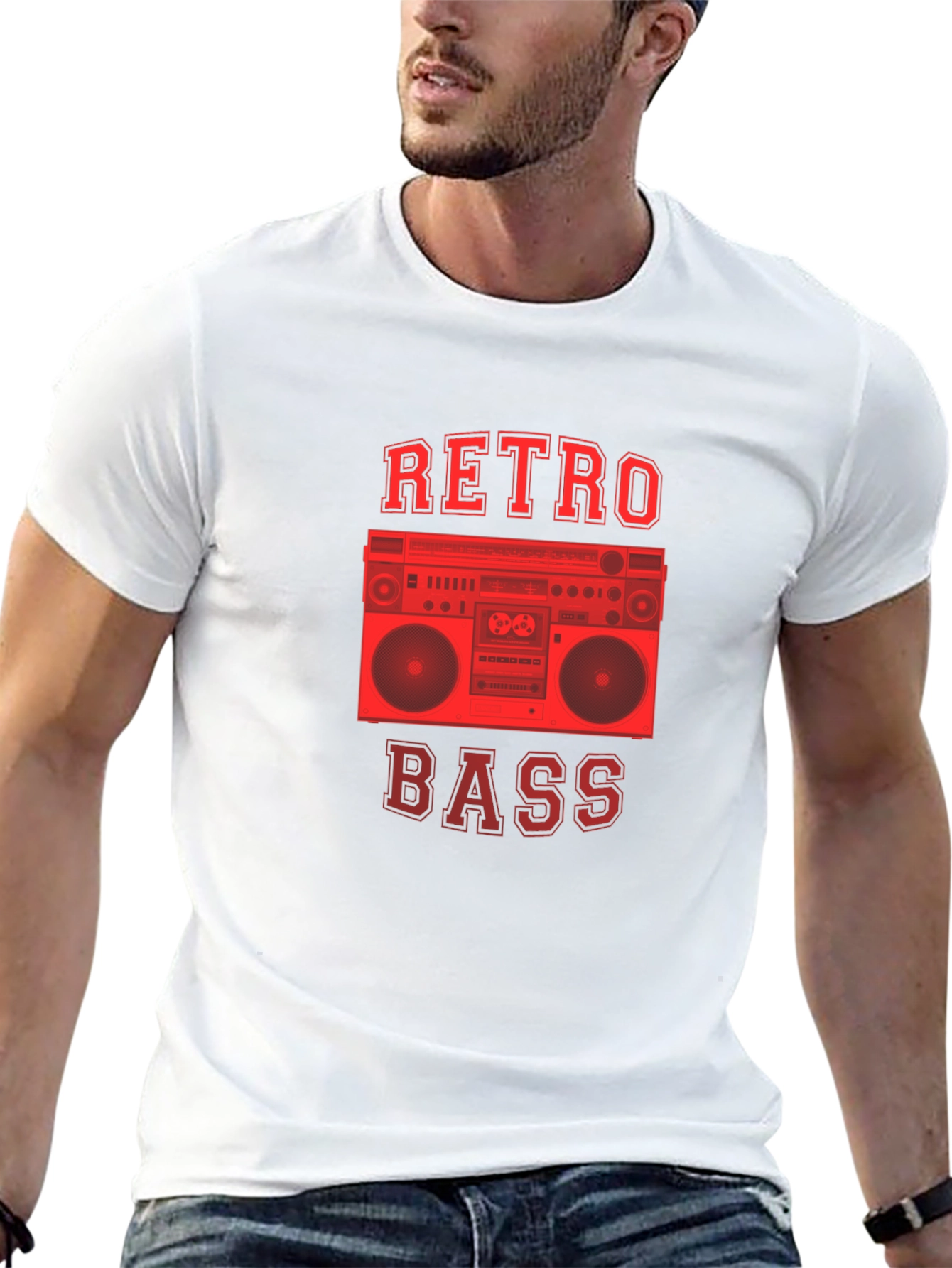 Retro Bass Boombox Graphic T-Shirt