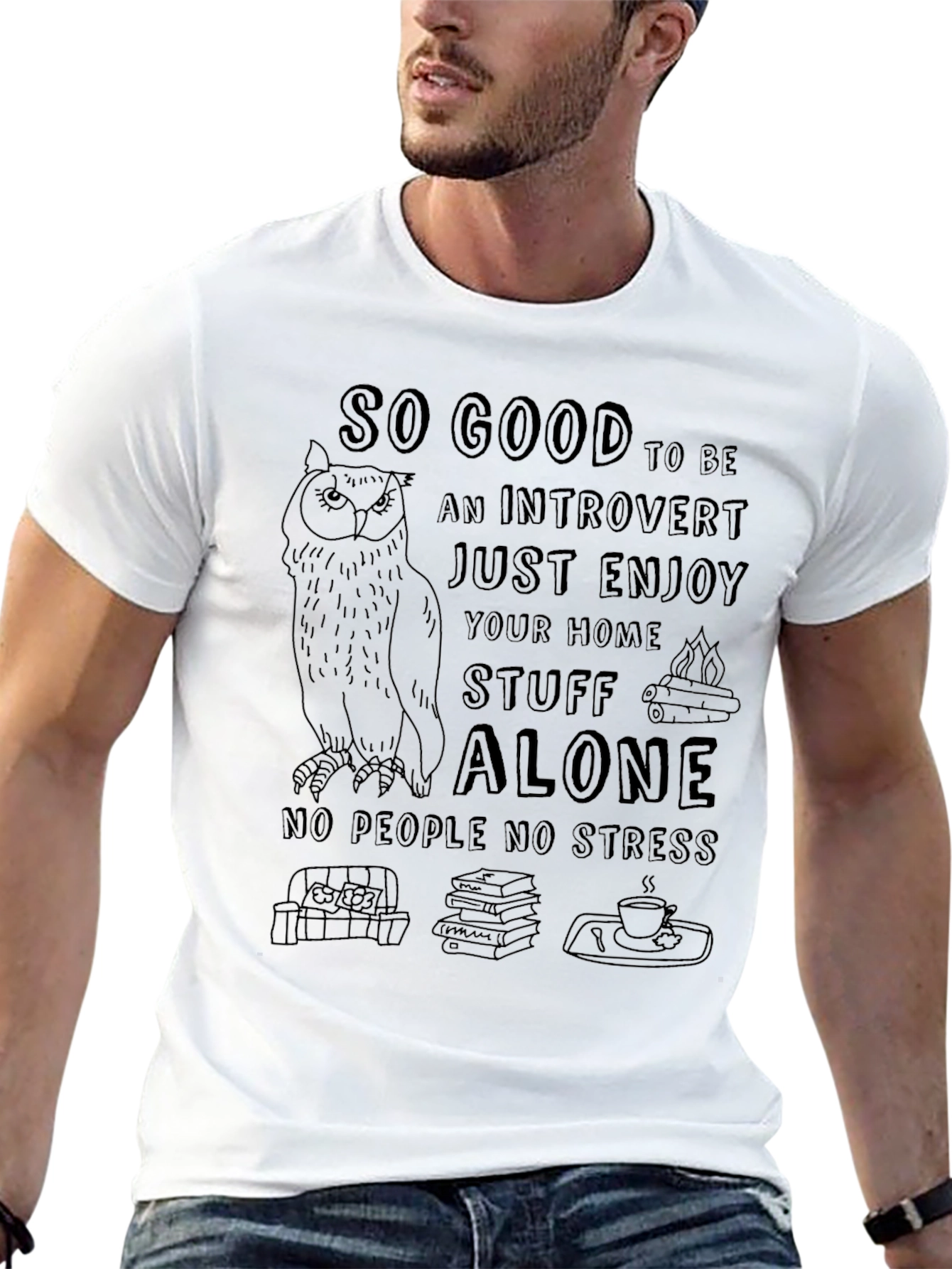 Introvert Owl T-Shirt - So Good To Be Alone