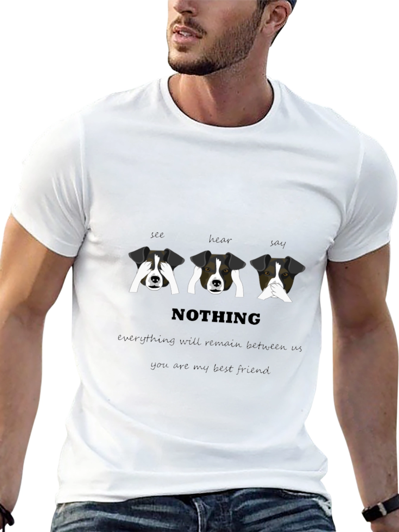 See Hear Speak No Evil Dogs Graphic T-Shirt