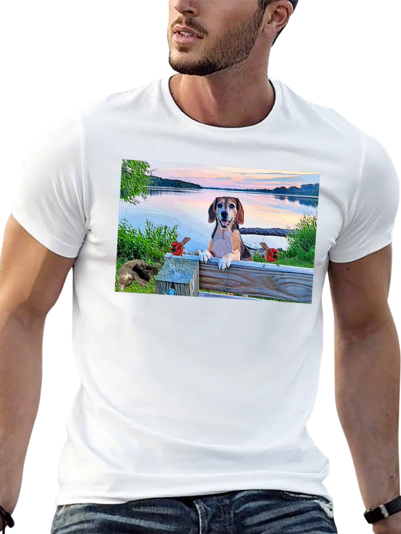 Dog on a Bench T-Shirt