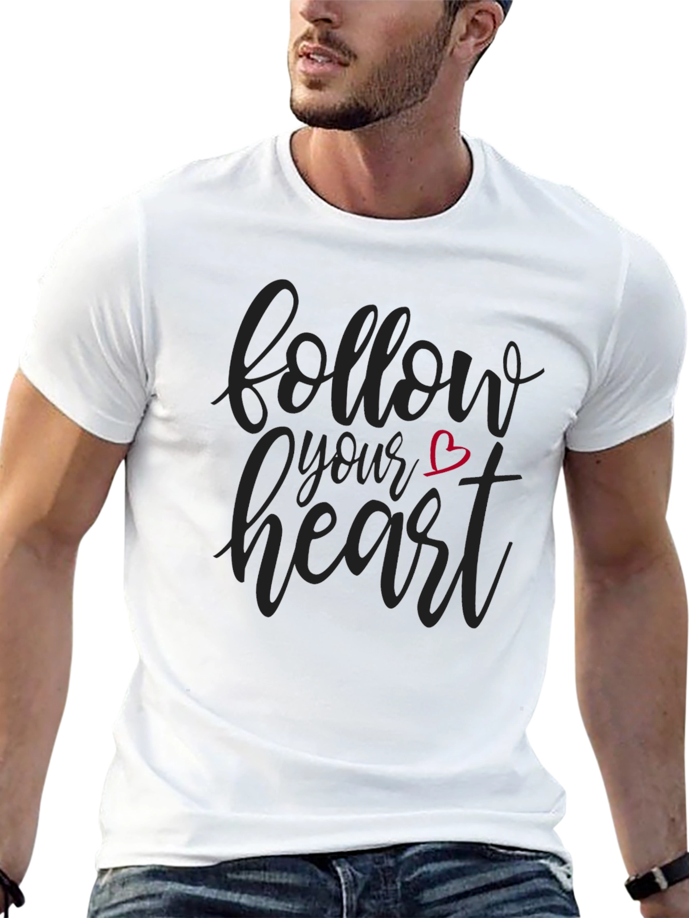 Follow Your Heart Black Graphic Tee