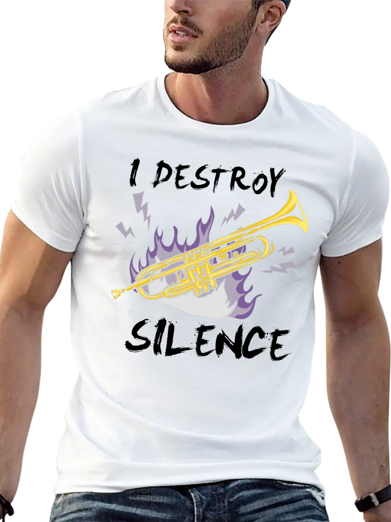I Destroy Silence Trumpet Graphic Tee