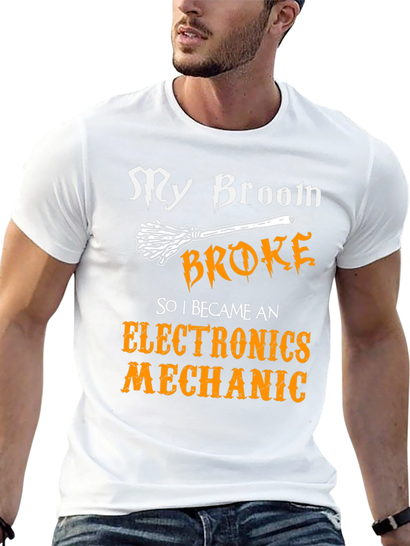 My Broom Broke Electronics Mechanic T-Shirt