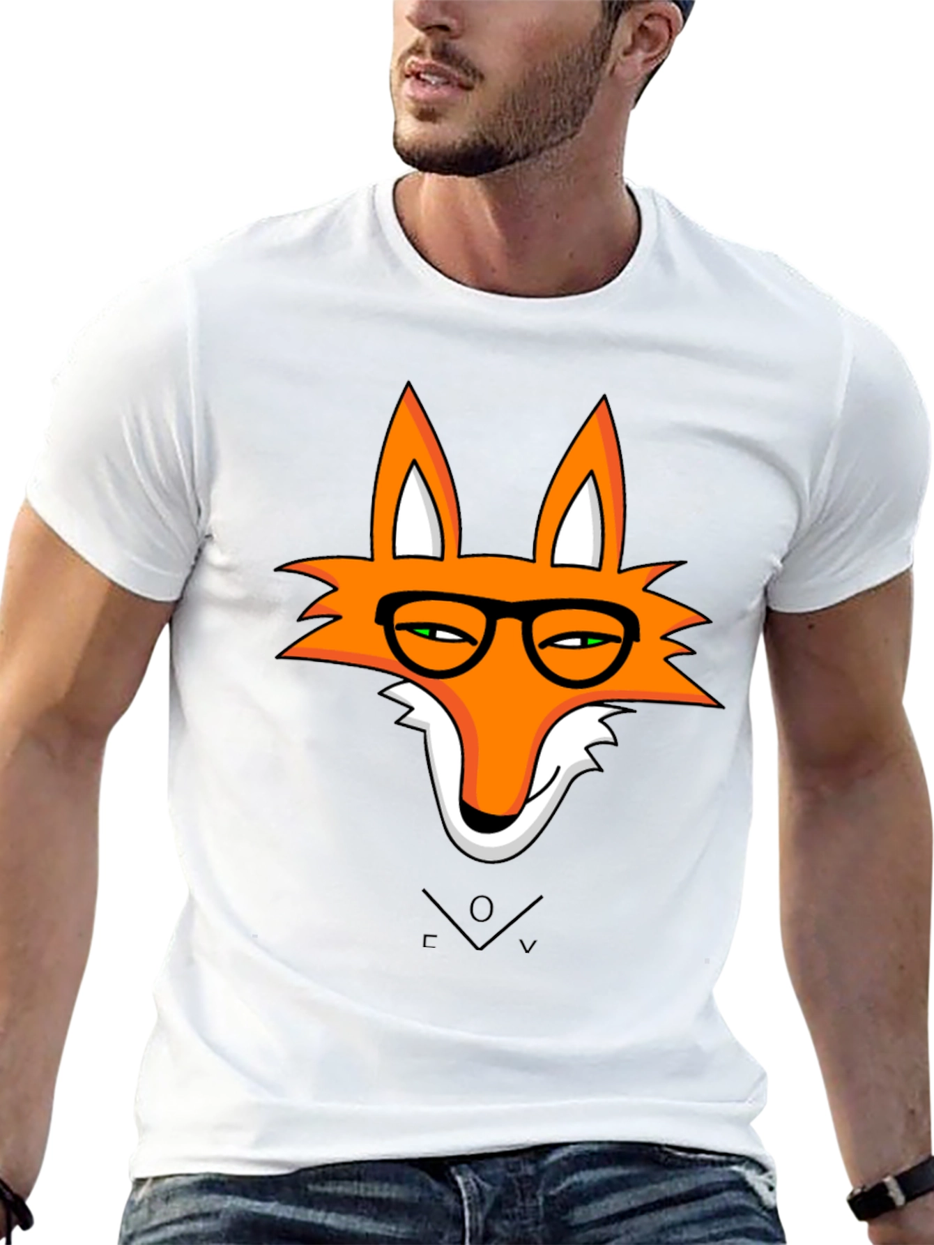 Fox With Glasses Graphic T-Shirt