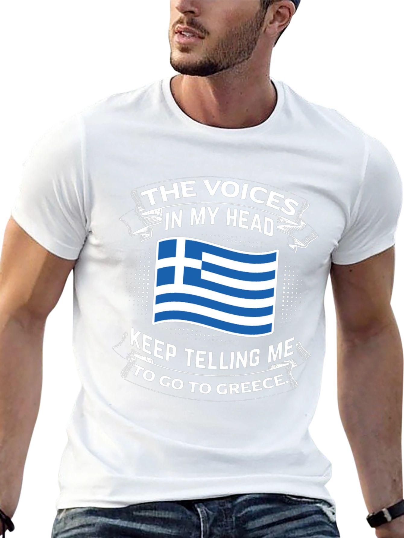 Greece Flag T-Shirt - Voices in My Head