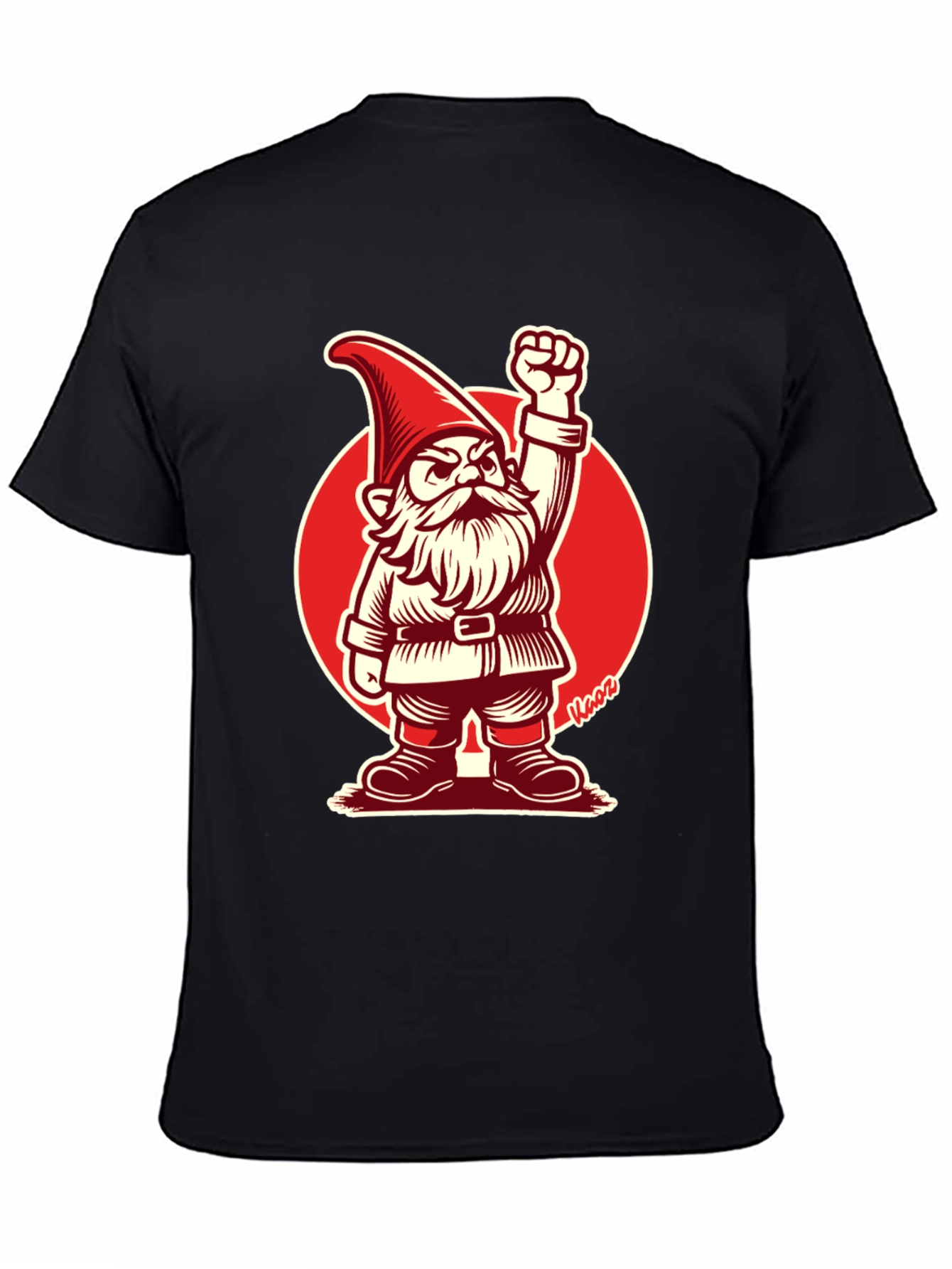 Rebel Gnome Graphic Tee - Black Cotton T-Shirt