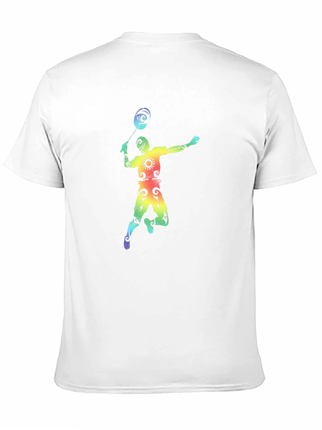 Rainbow Badminton Player Graphic Tee