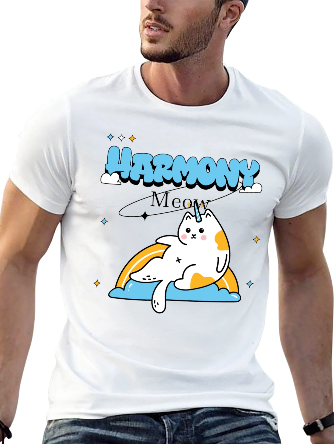 Harmony Meow Unicorn Graphic T-Shirt