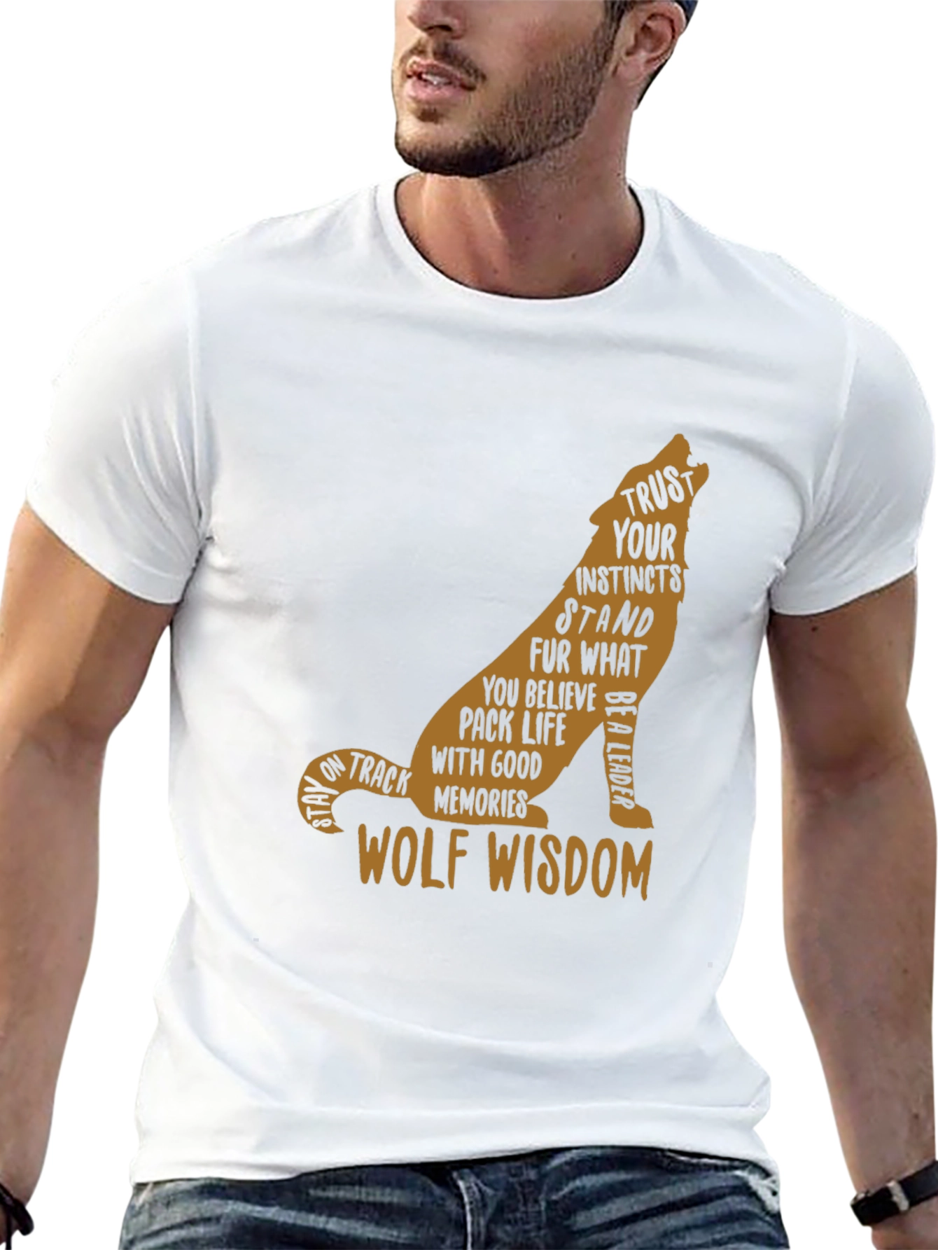 Wolf Wisdom Graphic Tee - Black