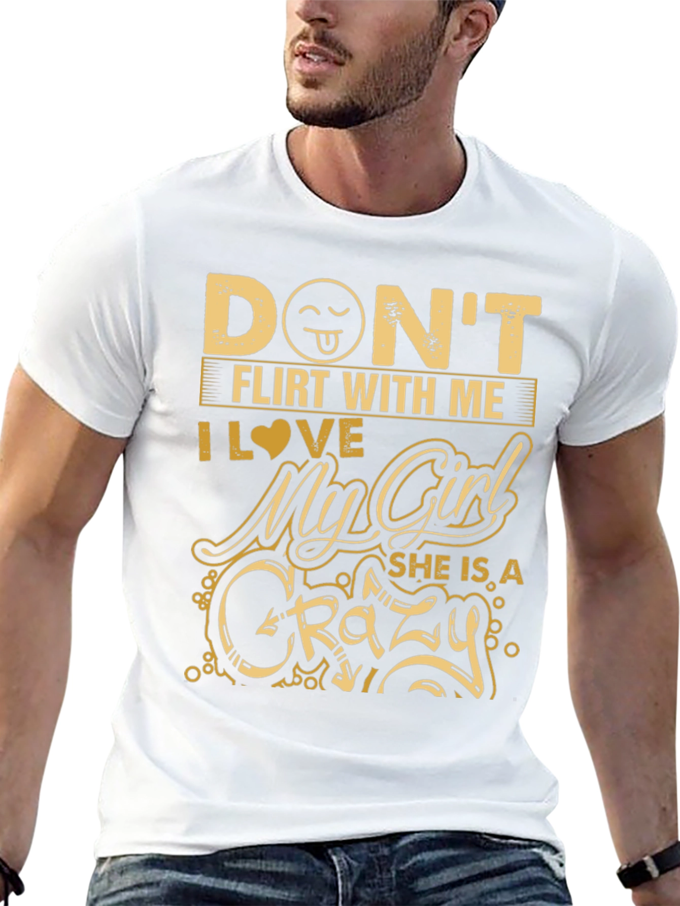 Dont Flirt With Me Crazy Girlfriend Graphic Tee