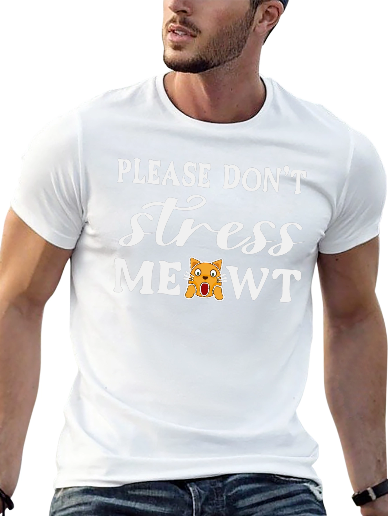 Dont Stress Meowt Cat Graphic Black T-Shirt