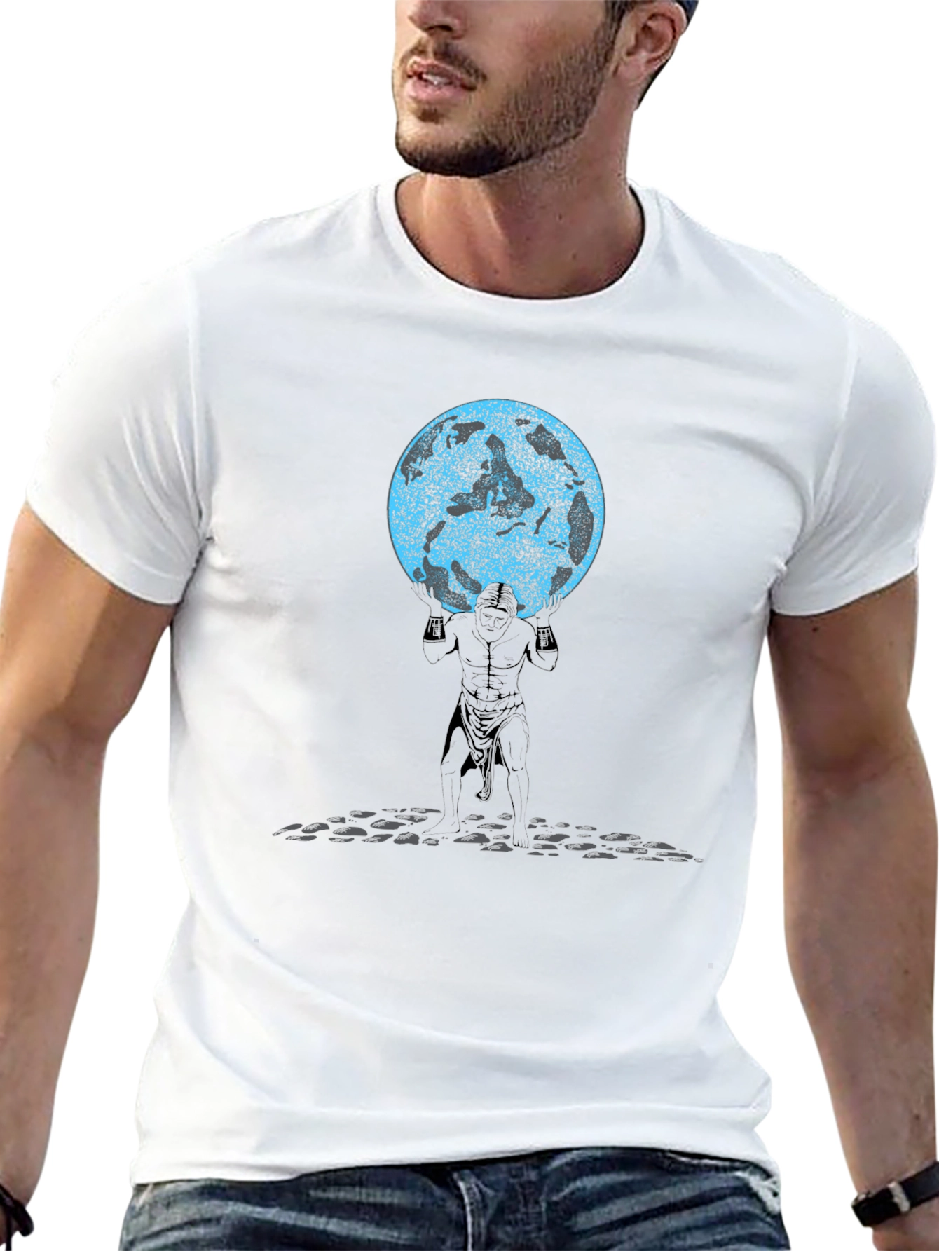 Atlas Holding the World Mens Graphic Tee
