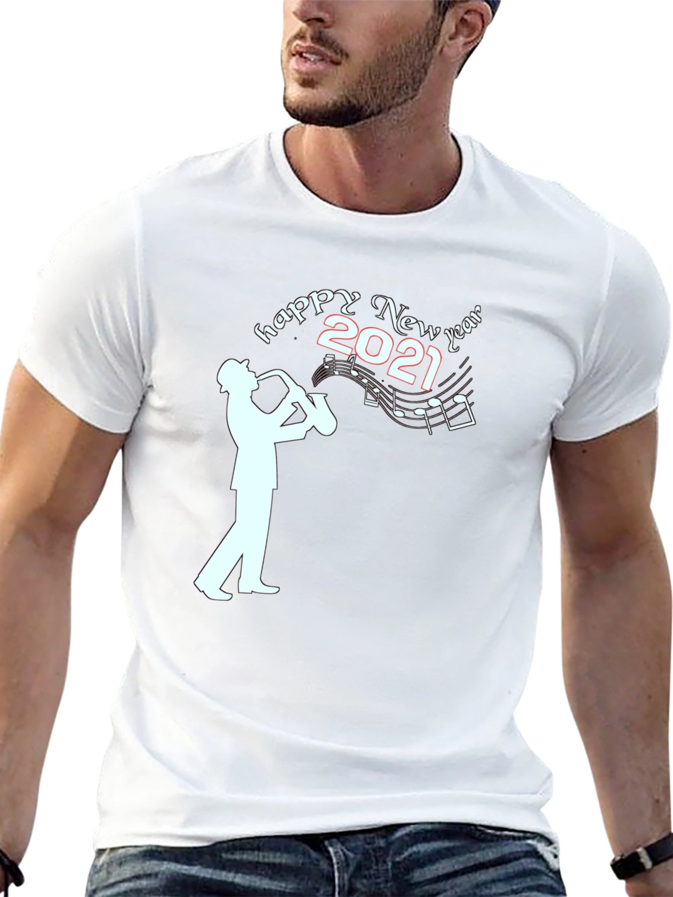 Happy New Year 2021 Saxophone Player T-Shirt
