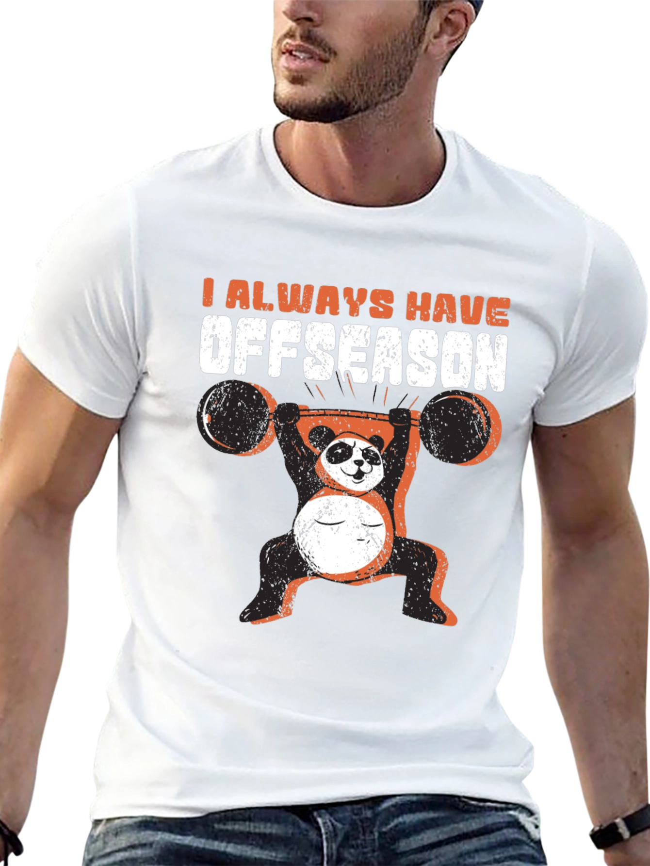 Funny Panda Offseason Black T-Shirt