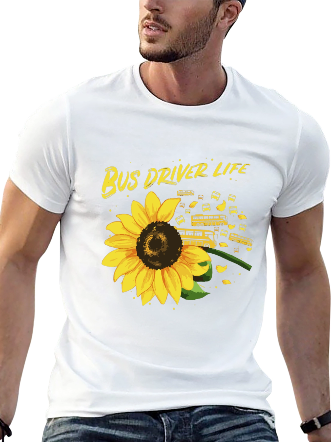 Bus Driver Life Sunflower T-Shirt