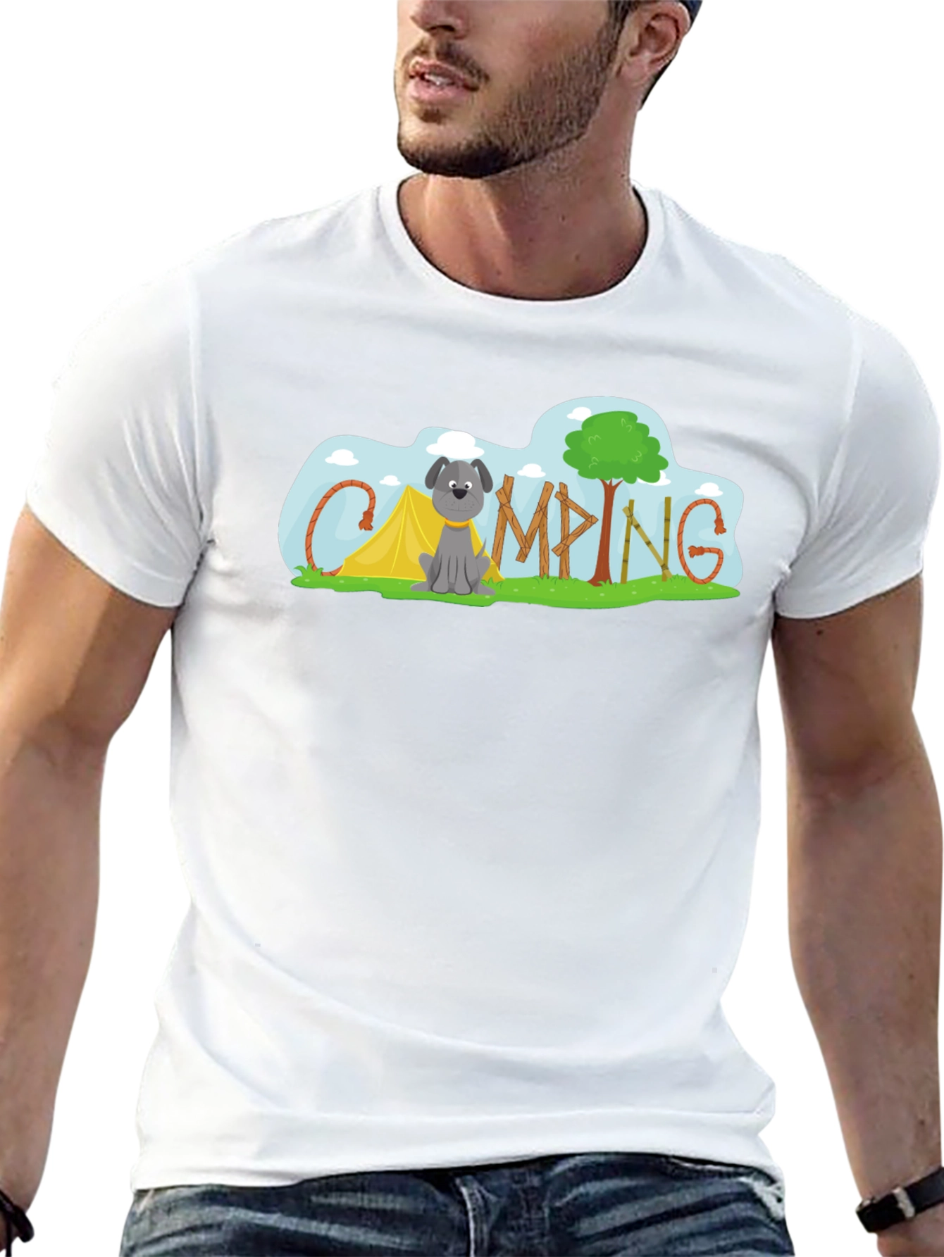 Camping Dog Tee - Adventure Awaits!