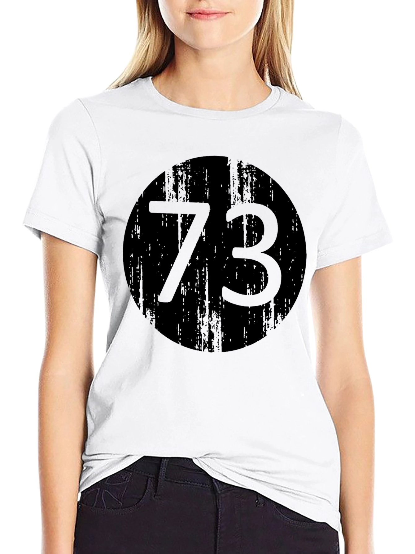Mens Black T-Shirt with 73 Circle Design