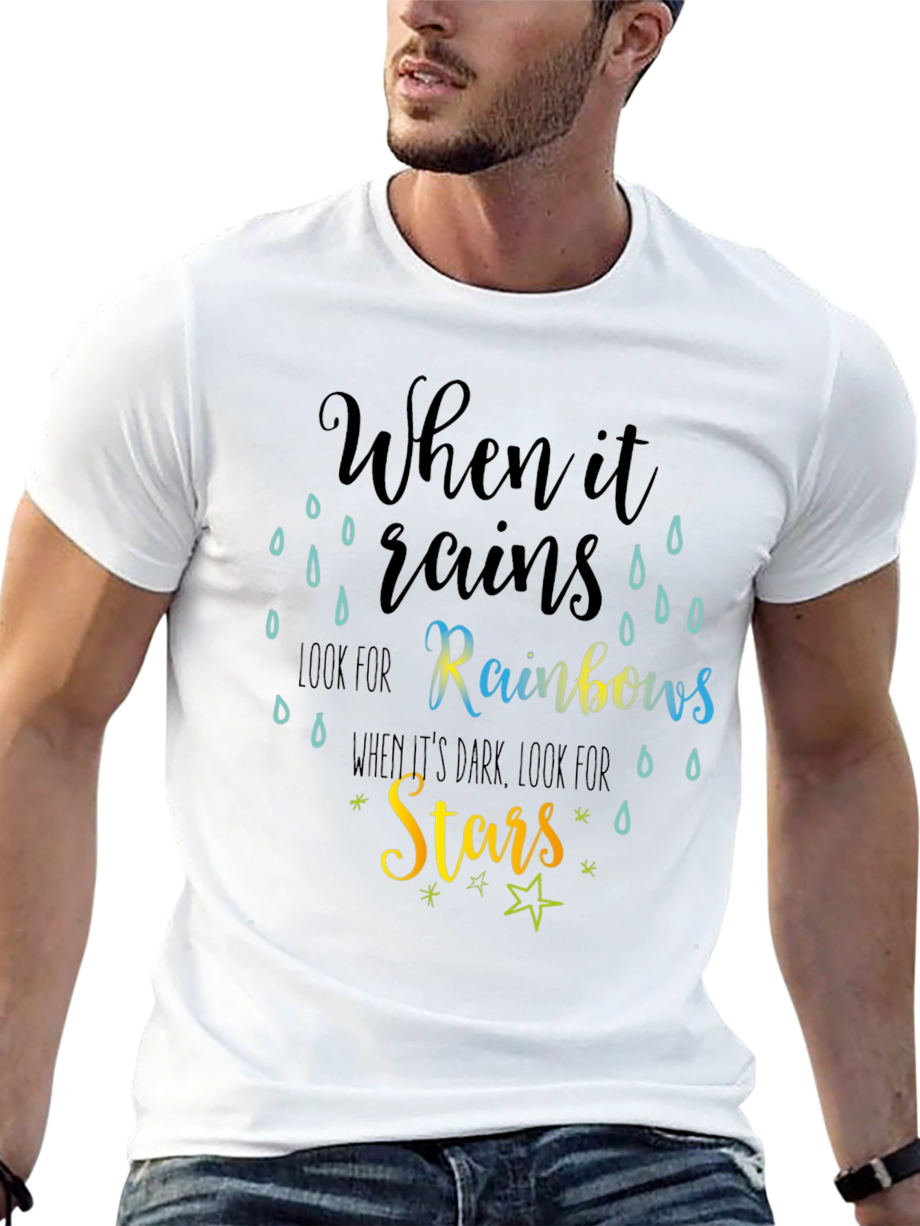 Inspirational Rainbow & Star Graphic Tee