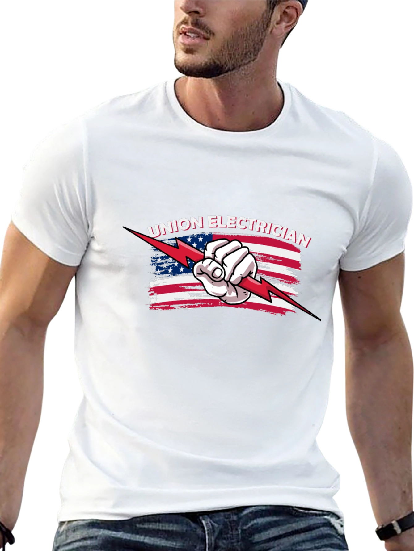 Union Electrician American Flag T-Shirt