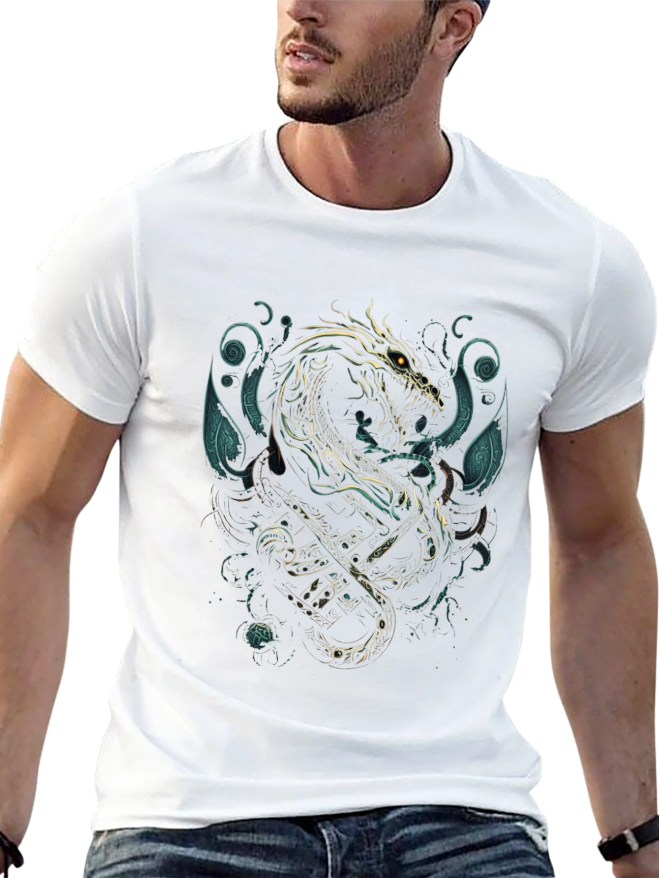 Dragon & Anchor Graphic Tee - Black