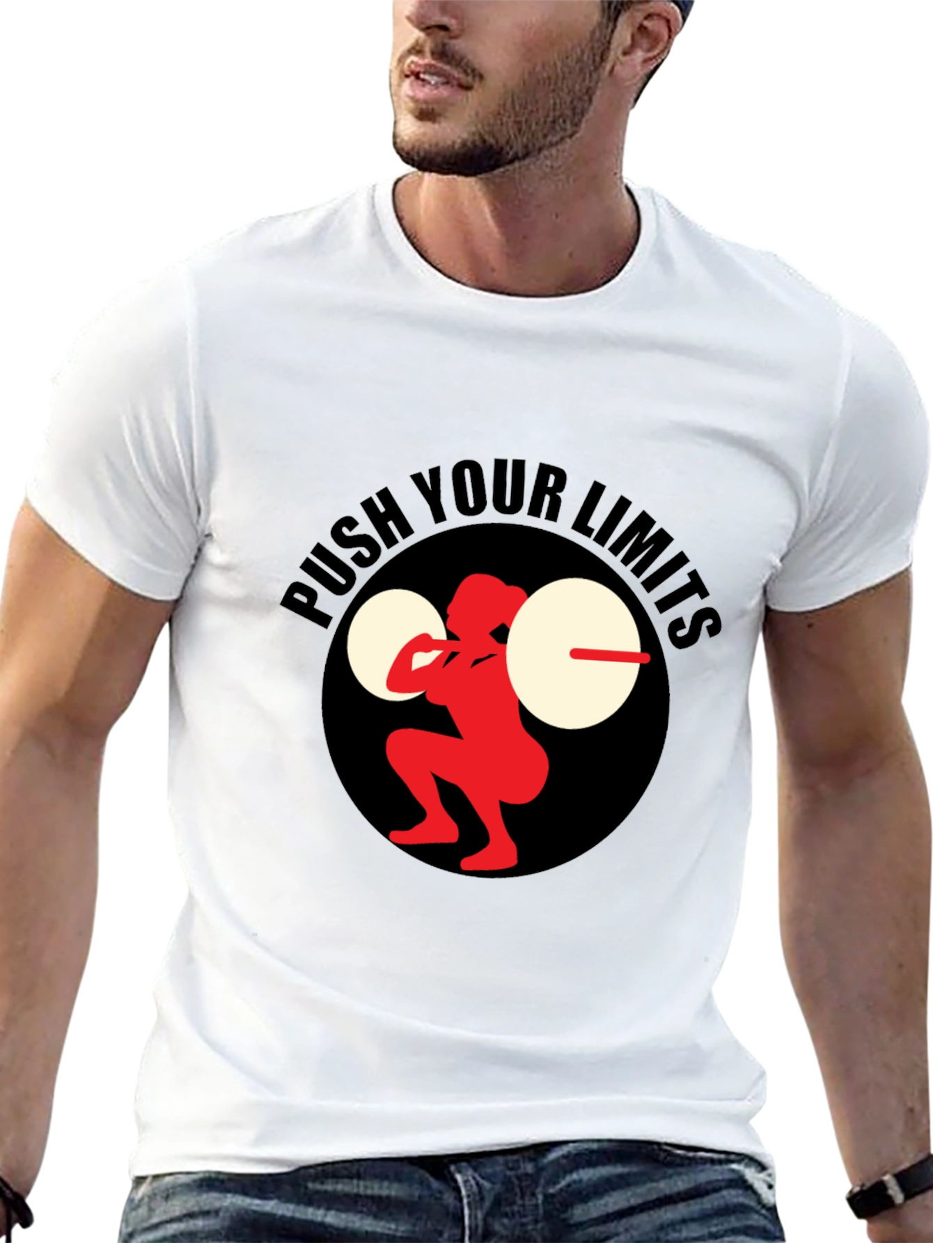 Push Your Limits Black Graphic Tee - Fitness Apparel
