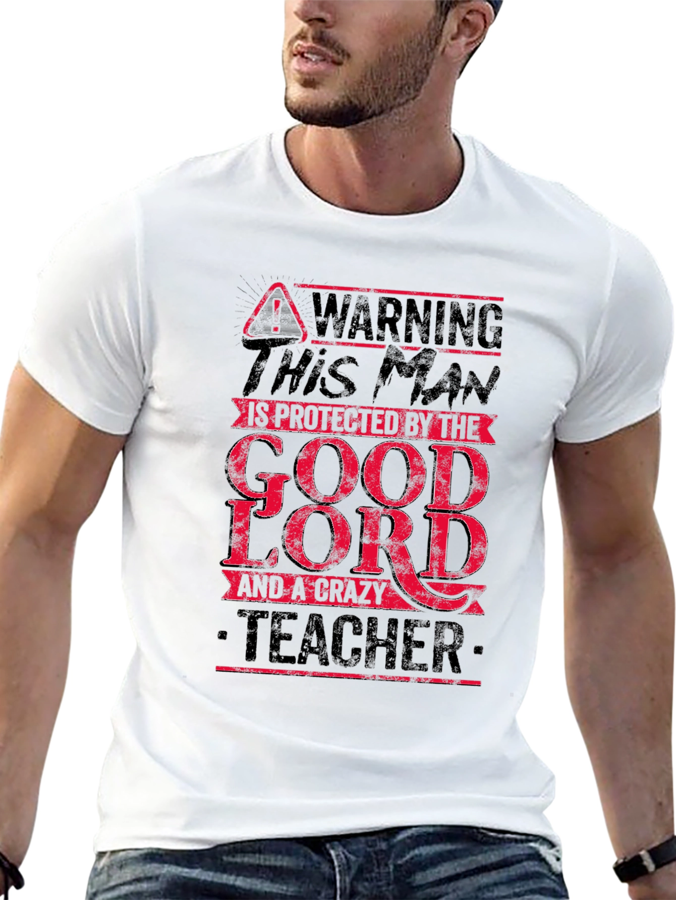 Warning! Protected by God and a Crazy Teacher T-Shirt