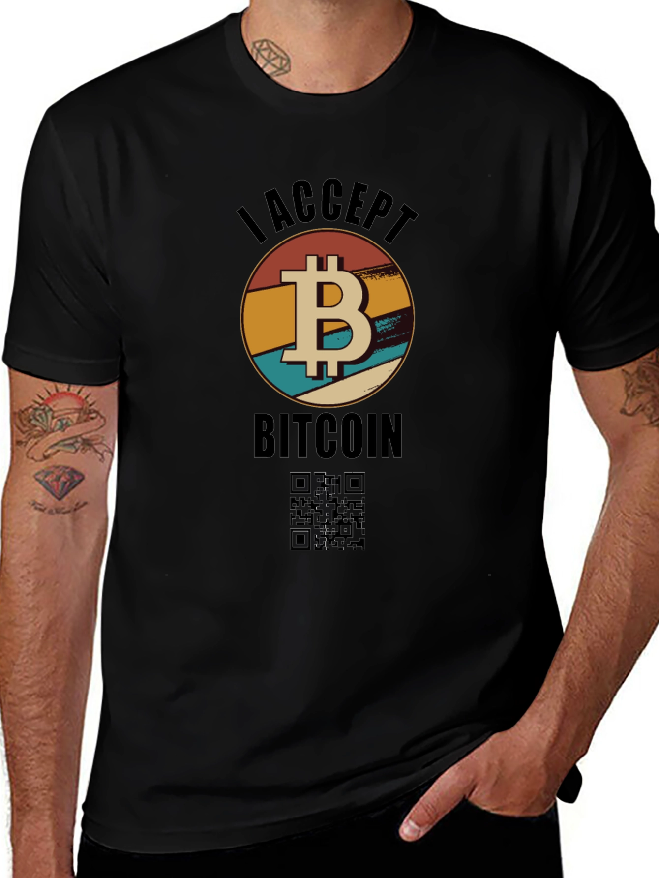 Bitcoin Cryptocurrency Black Graphic Tee