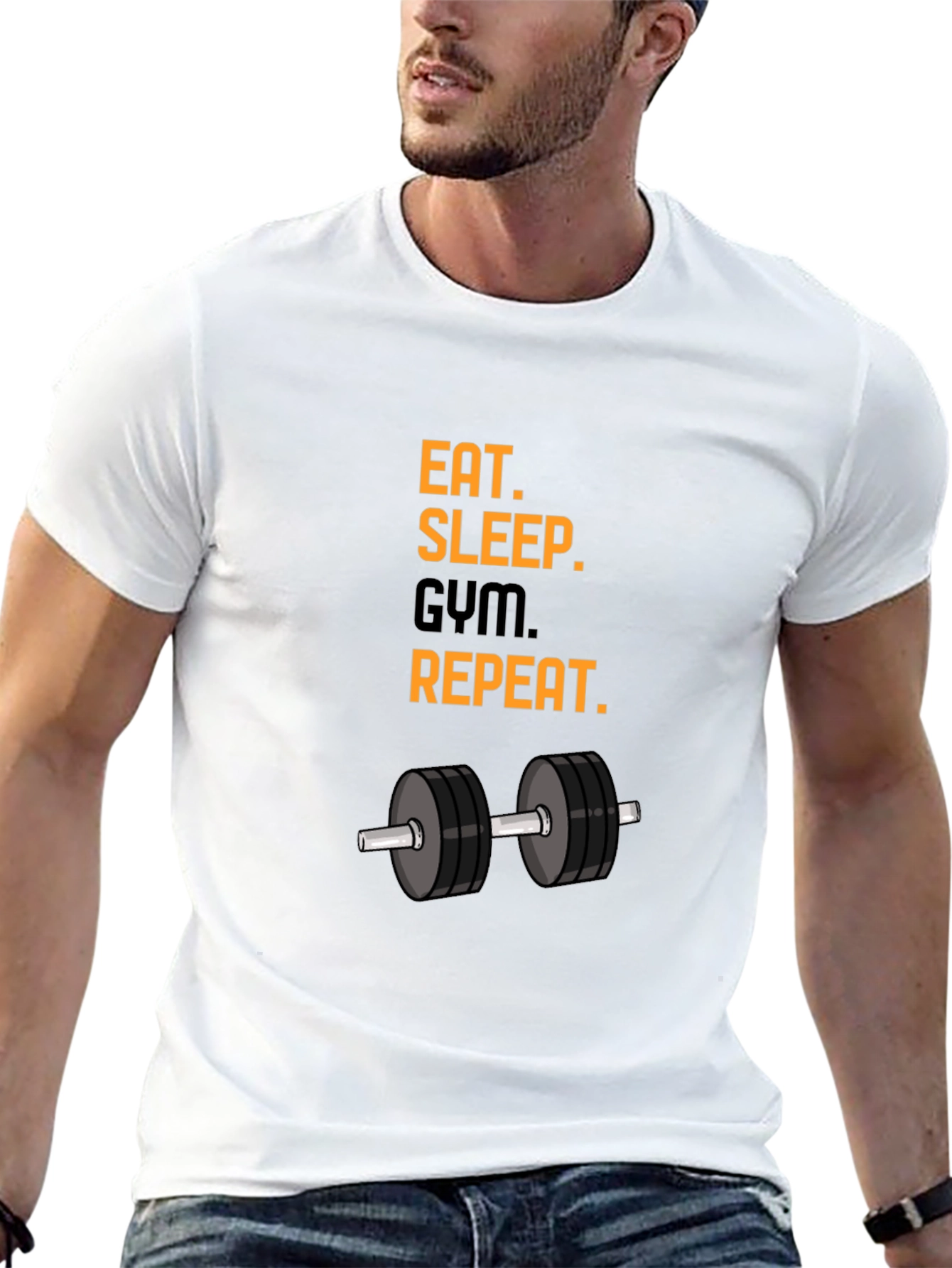 Eat Sleep Gym Repeat T-Shirt - Black