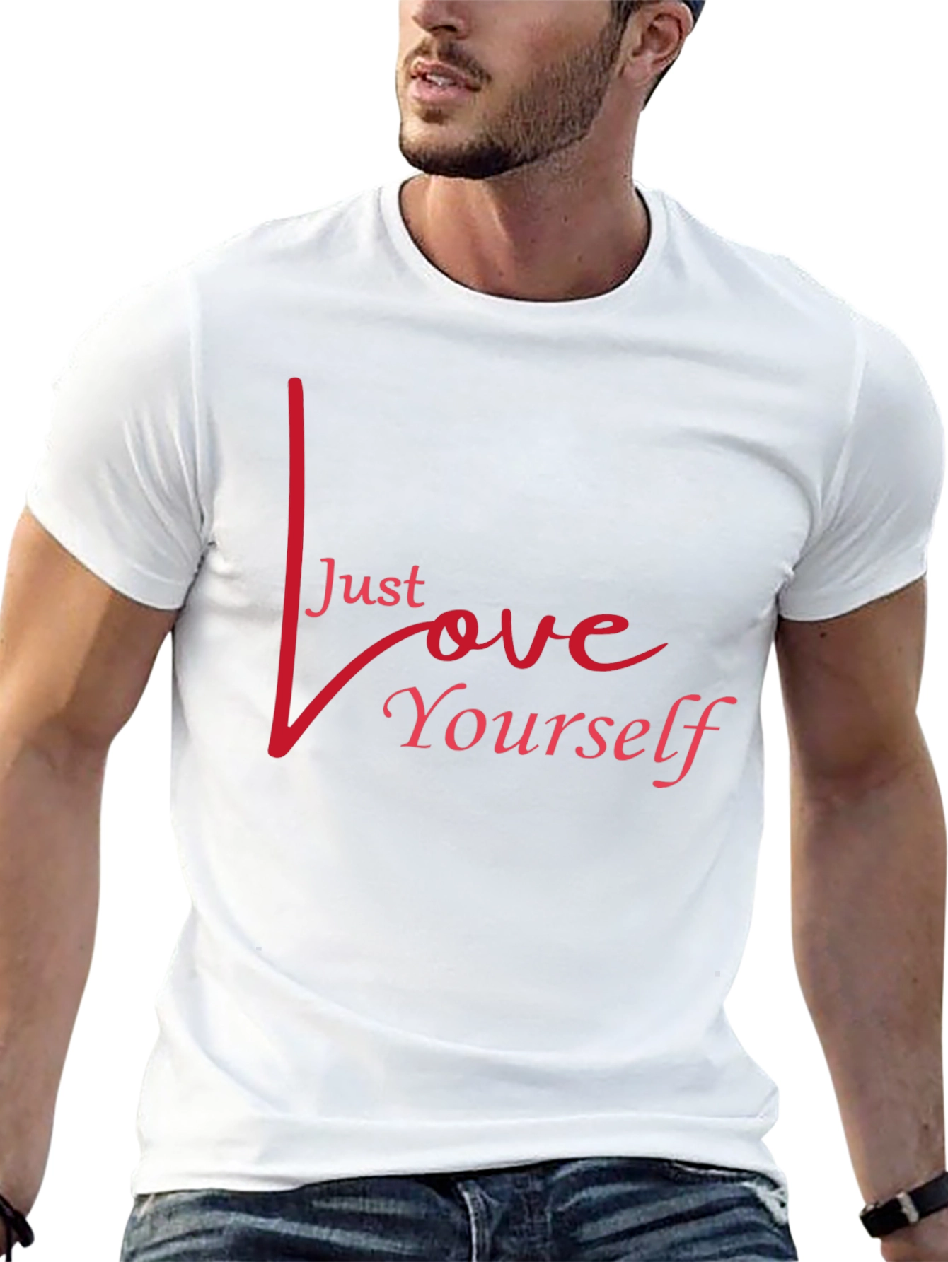Just Love Yourself Graphic Tee - Stylish Black Shirt