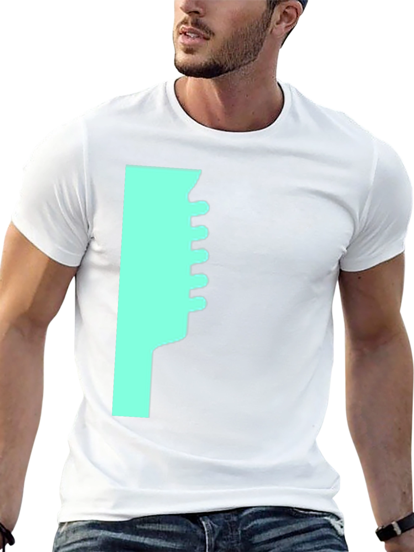 Modern Graphic T-Shirt - Teal Abstract Design