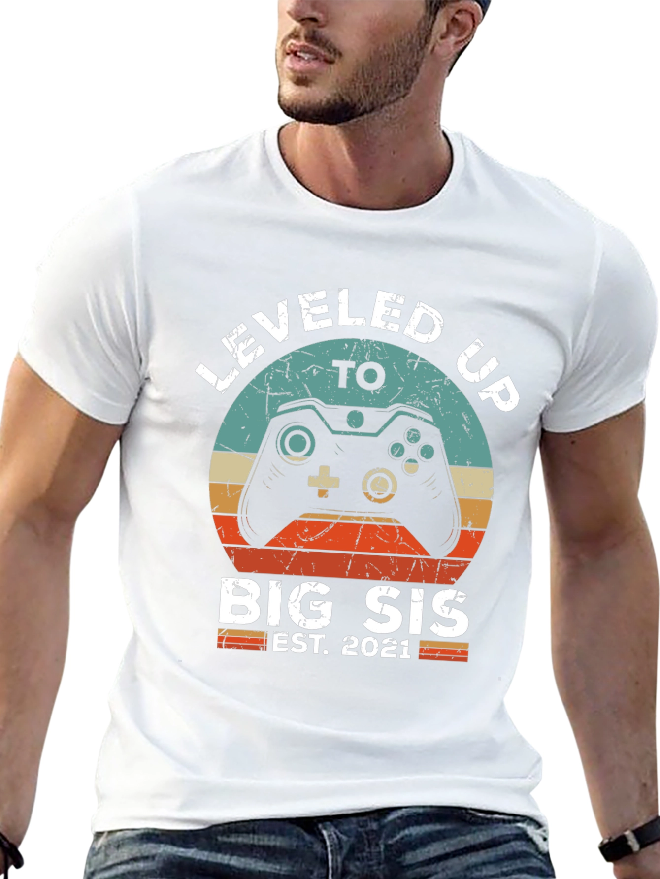 Leveled Up to Big Sis Est. 2021 T-Shirt