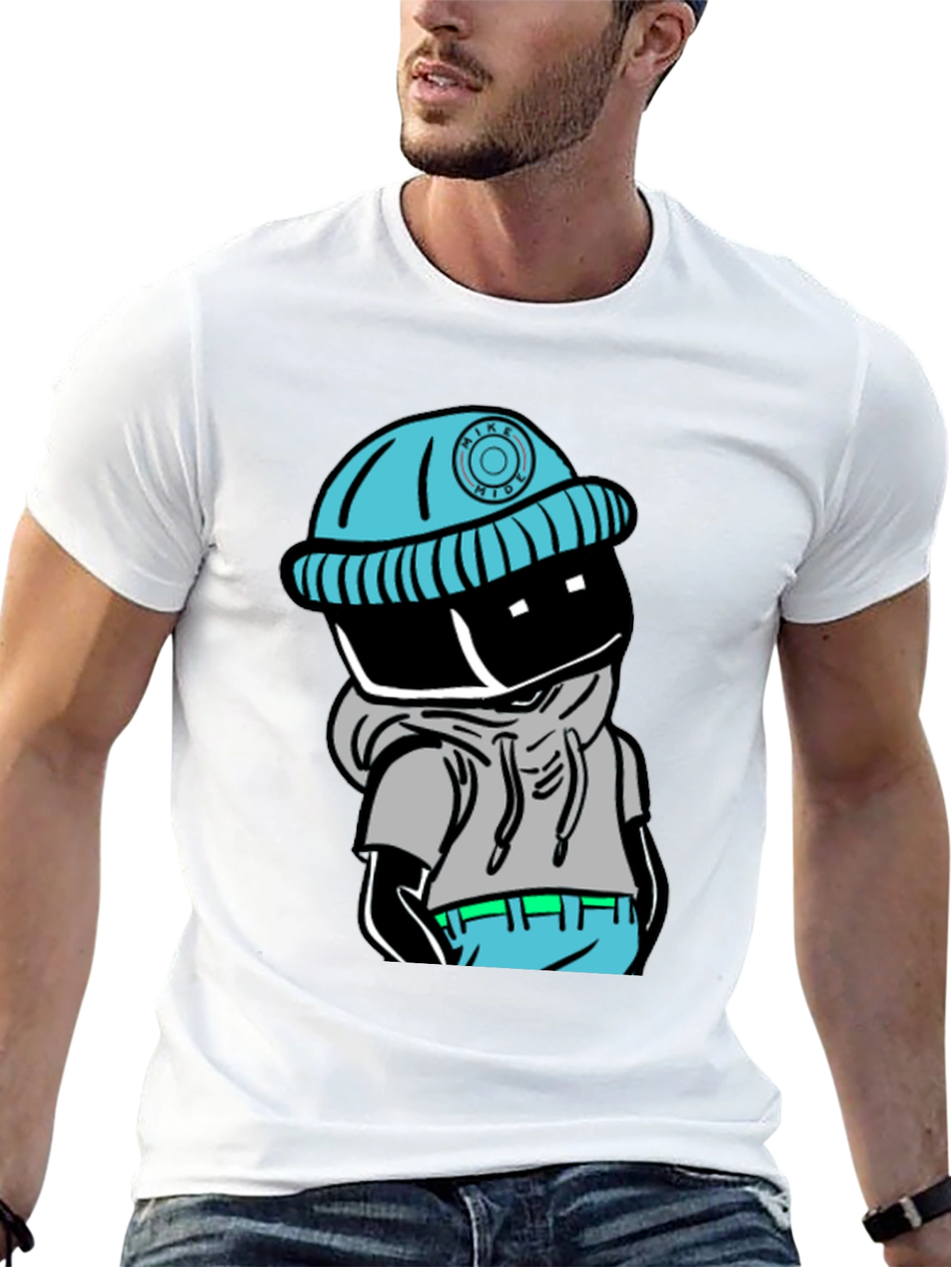 Trendy Cartoon Graphic Black T-Shirt