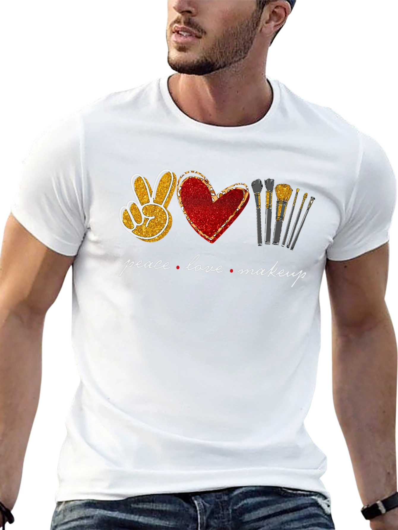 Peace Love Makeup Graphic T-Shirt