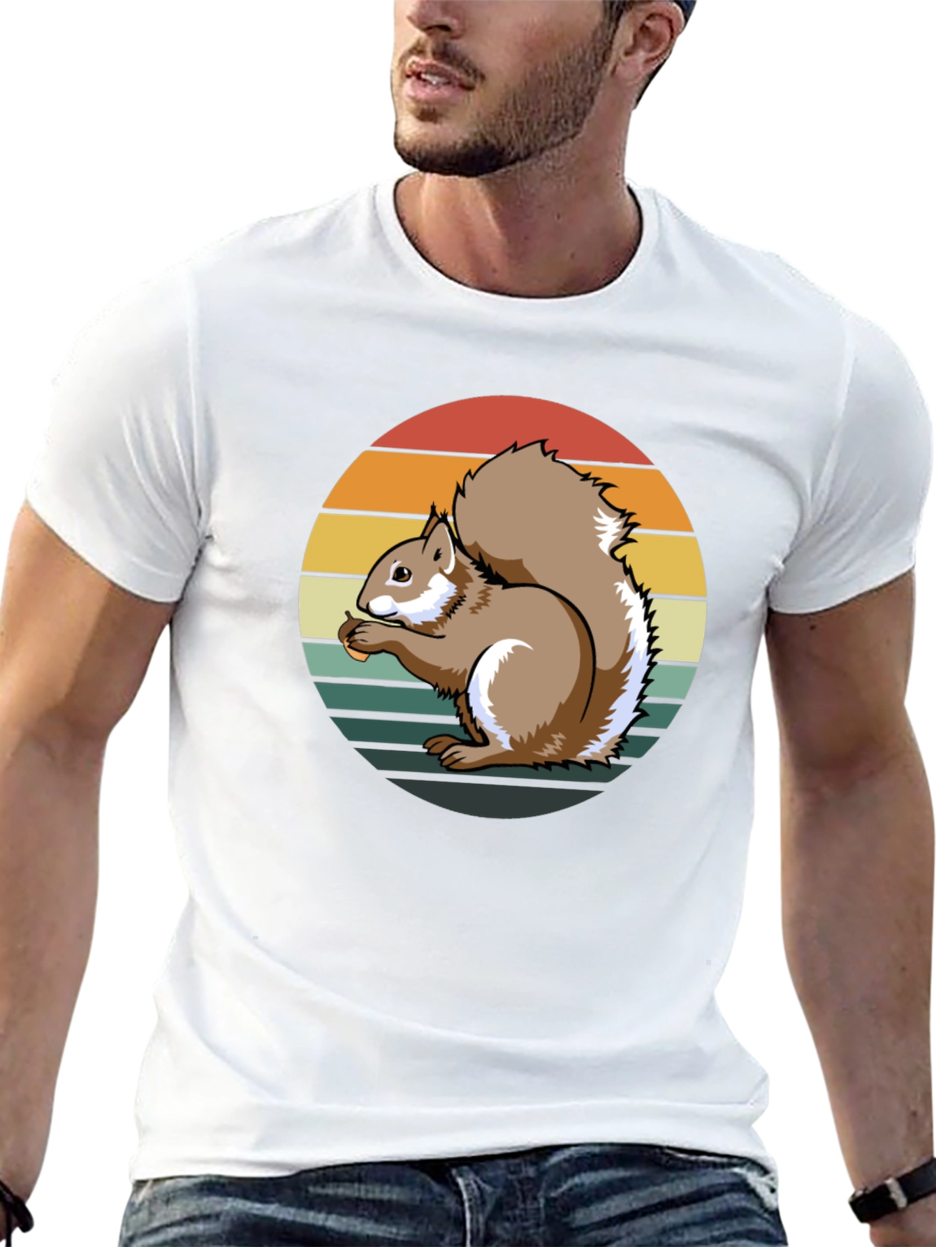 Squirrel Sunset Graphic Tee - Unique Nature Design
