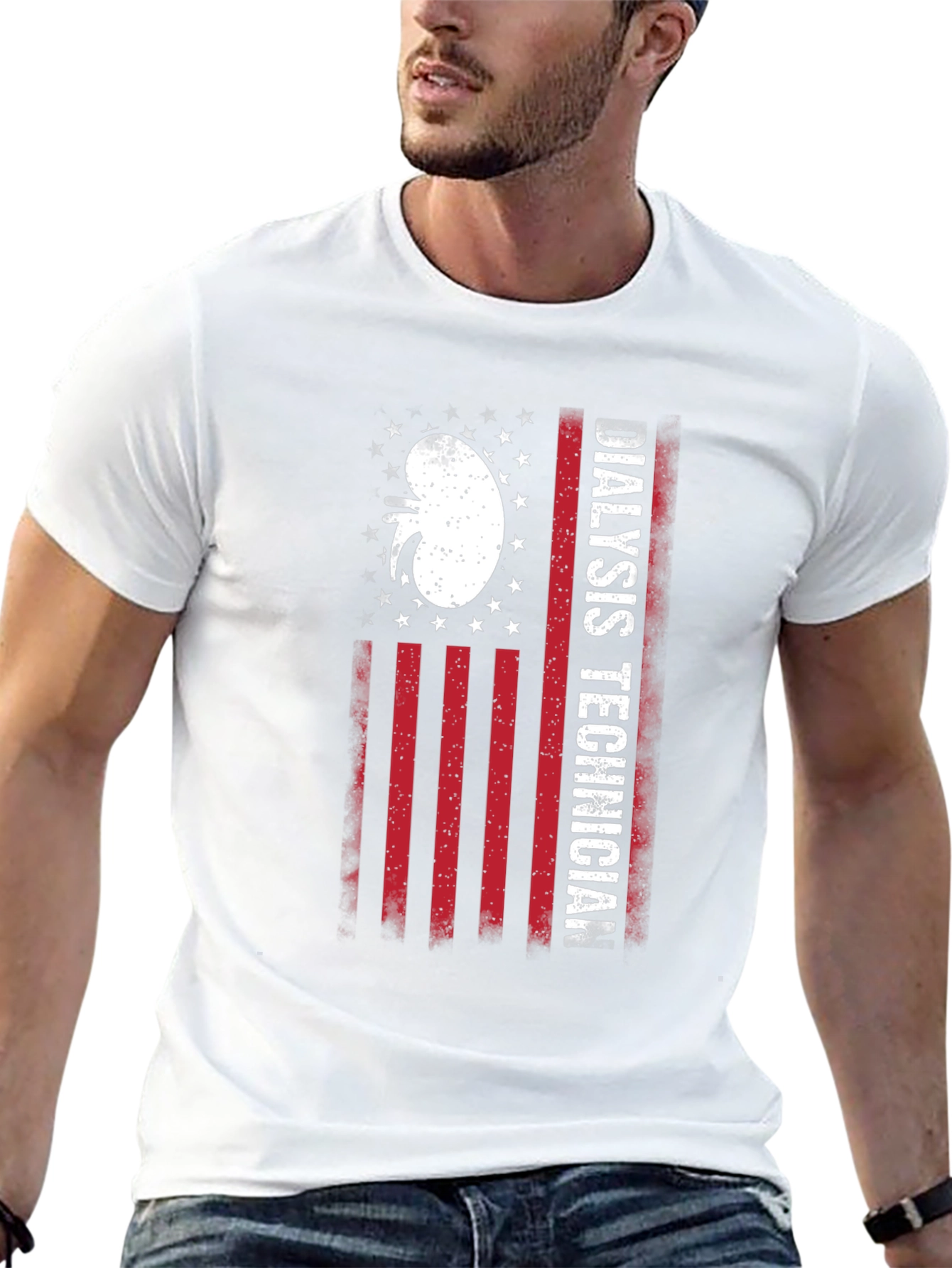 Dialysis Technician American Flag T-Shirt