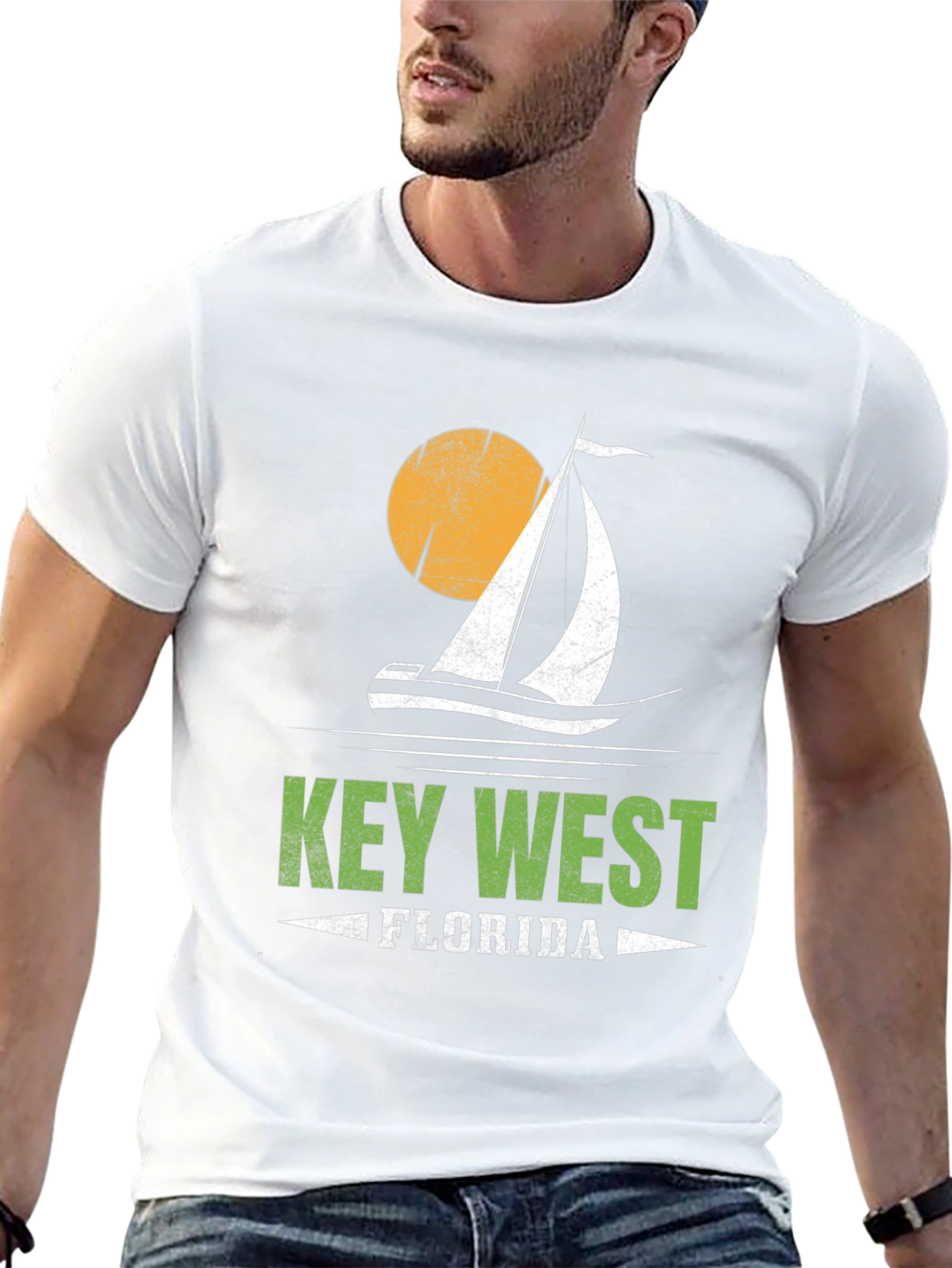 Key West Florida Sailboat Graphic T-Shirt