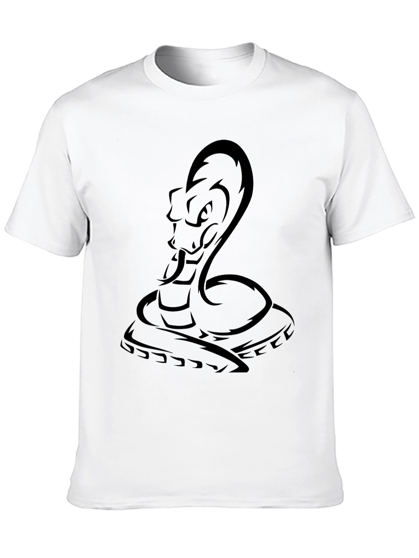 Mens Black Cobra Snake Graphic T-Shirt