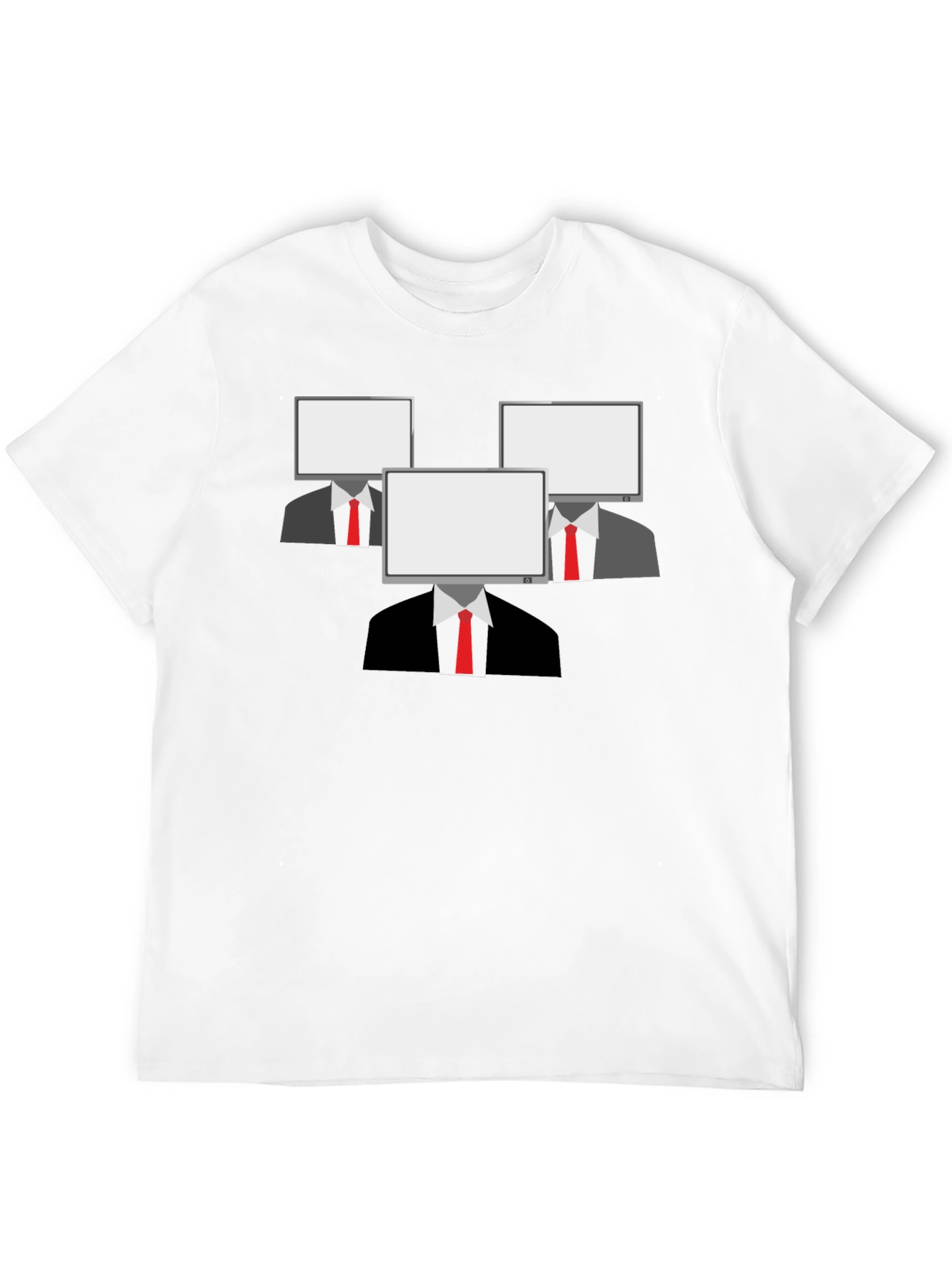 Monitor Head Mens Black Graphic T-Shirt