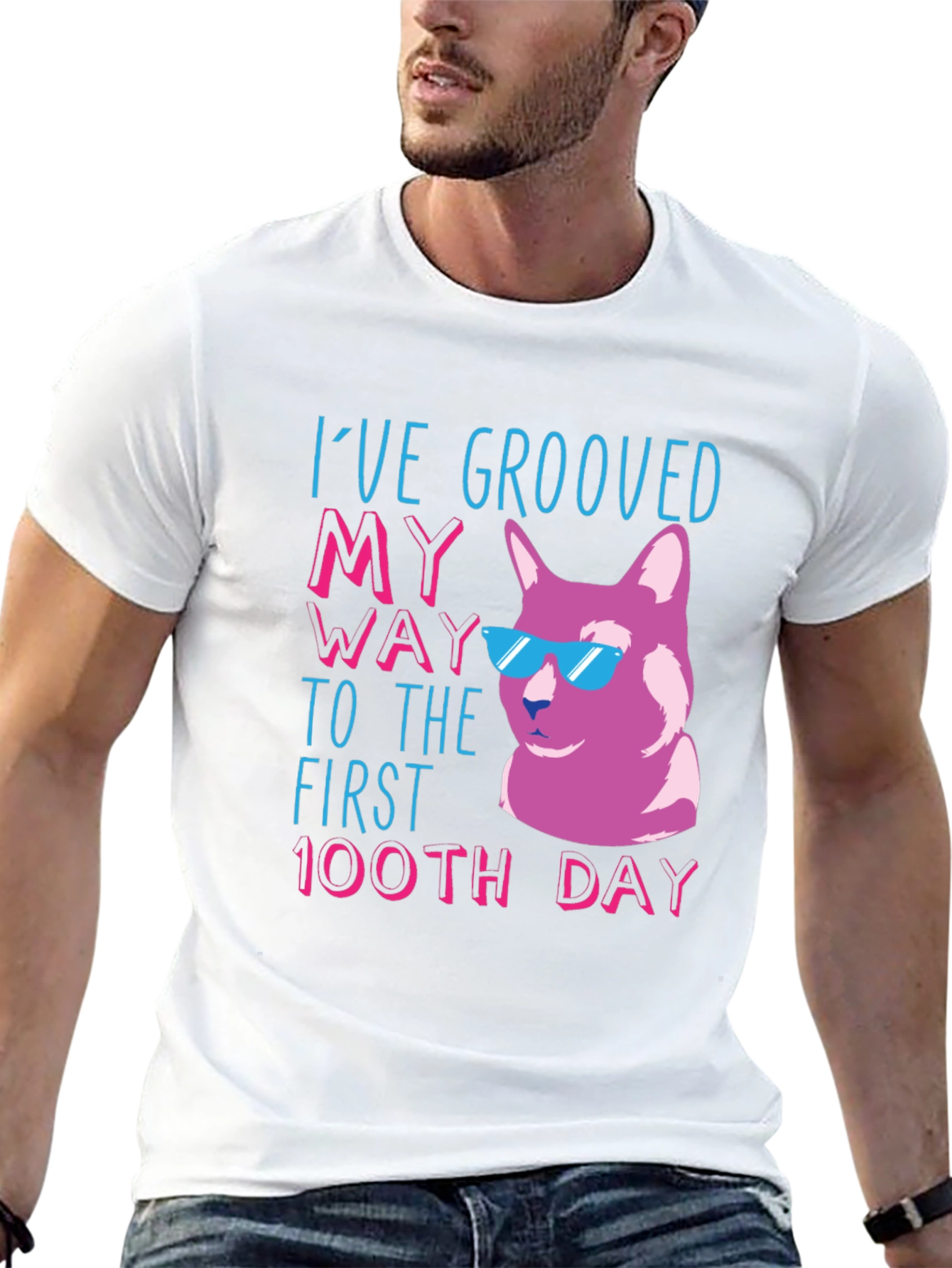 Groovy 100th Day Cat T-Shirt