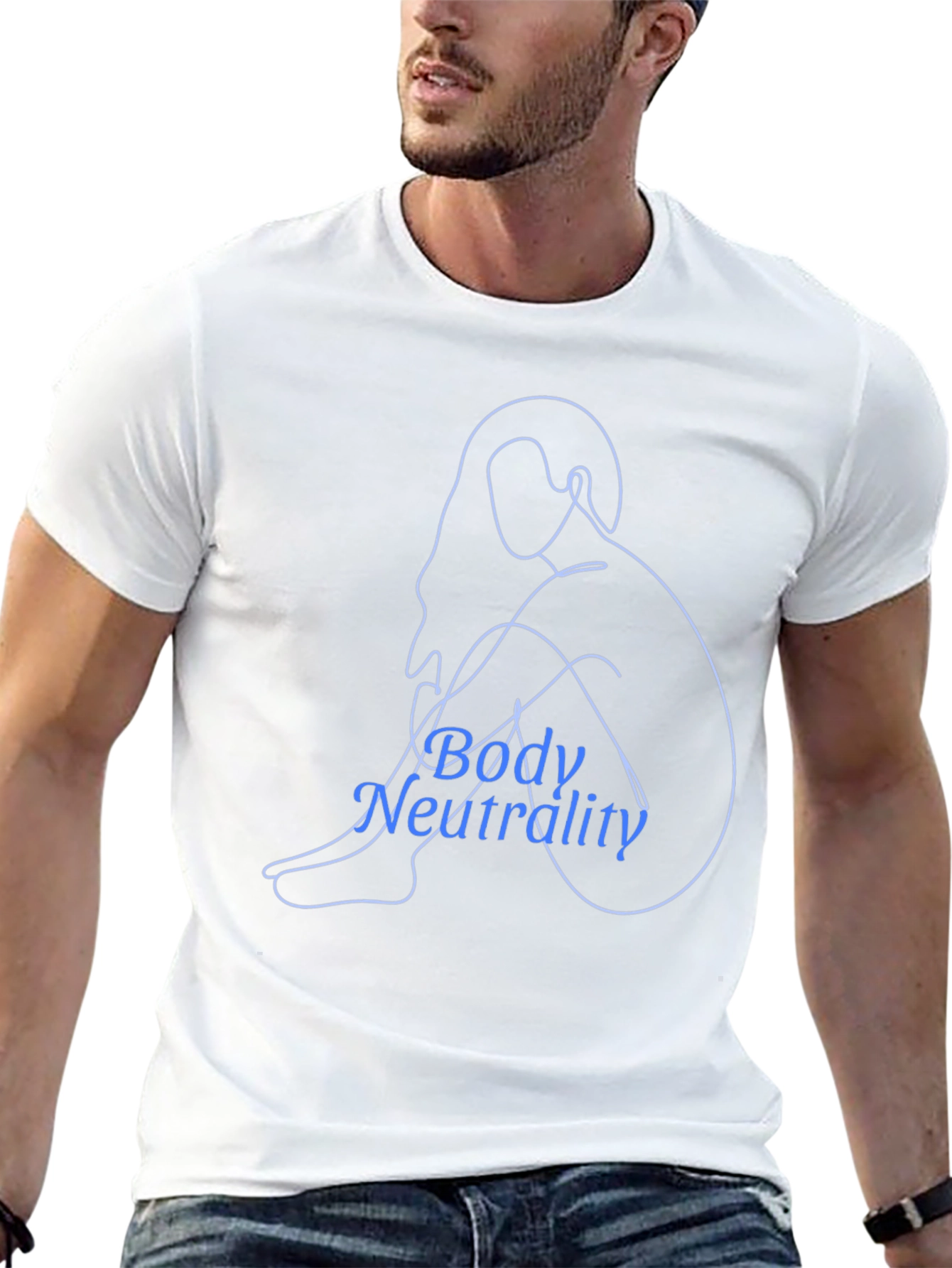 Body Neutrality Line Art T-Shirt - Black