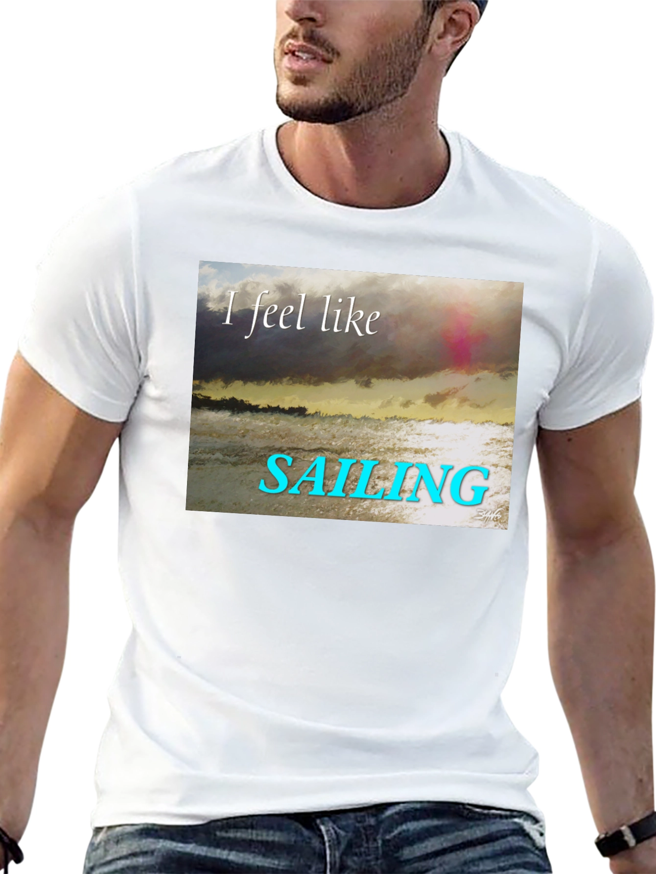 Sailing T-Shirt - Black Crew Neck