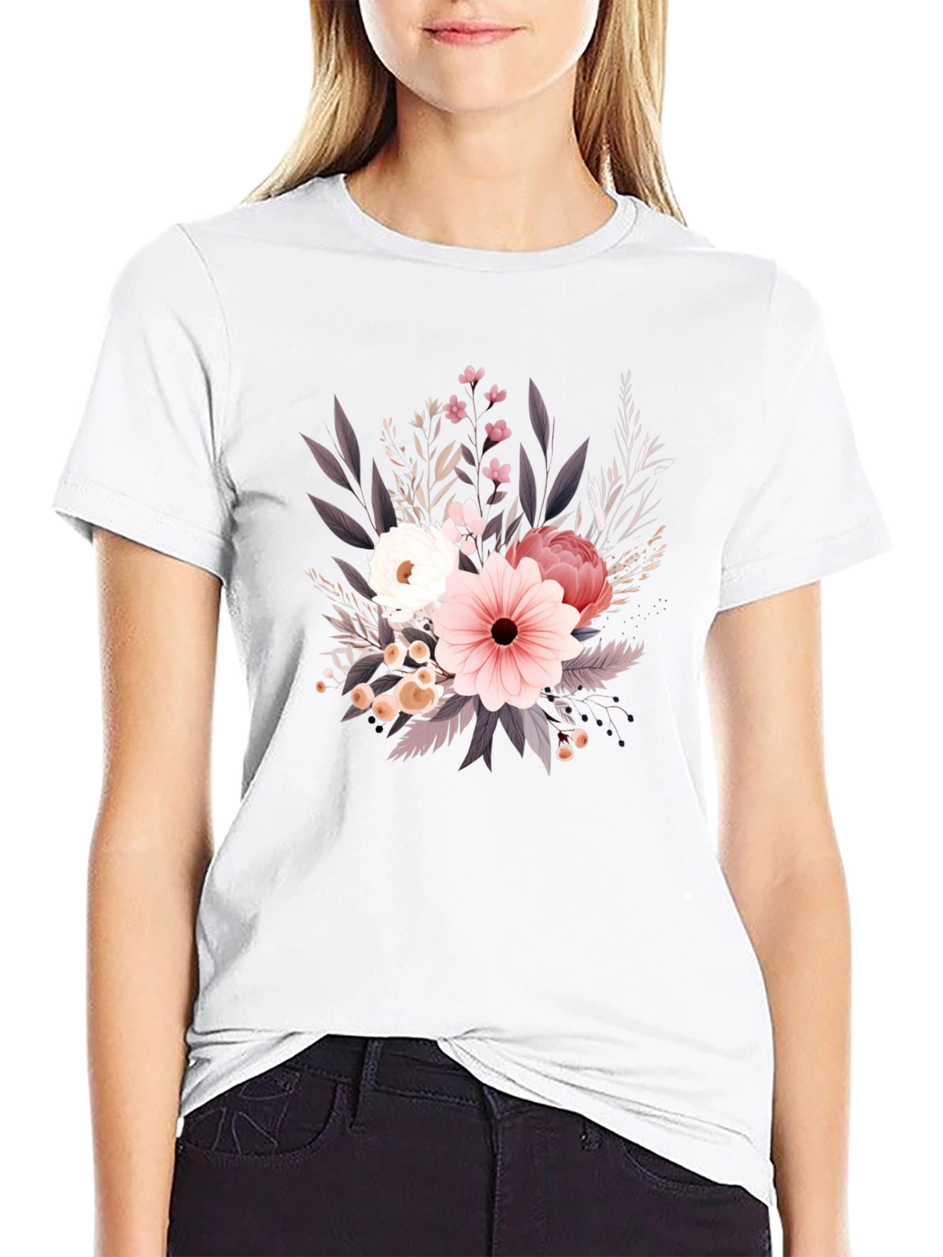 Floral Black T-Shirt - Stylish Graphic Tee