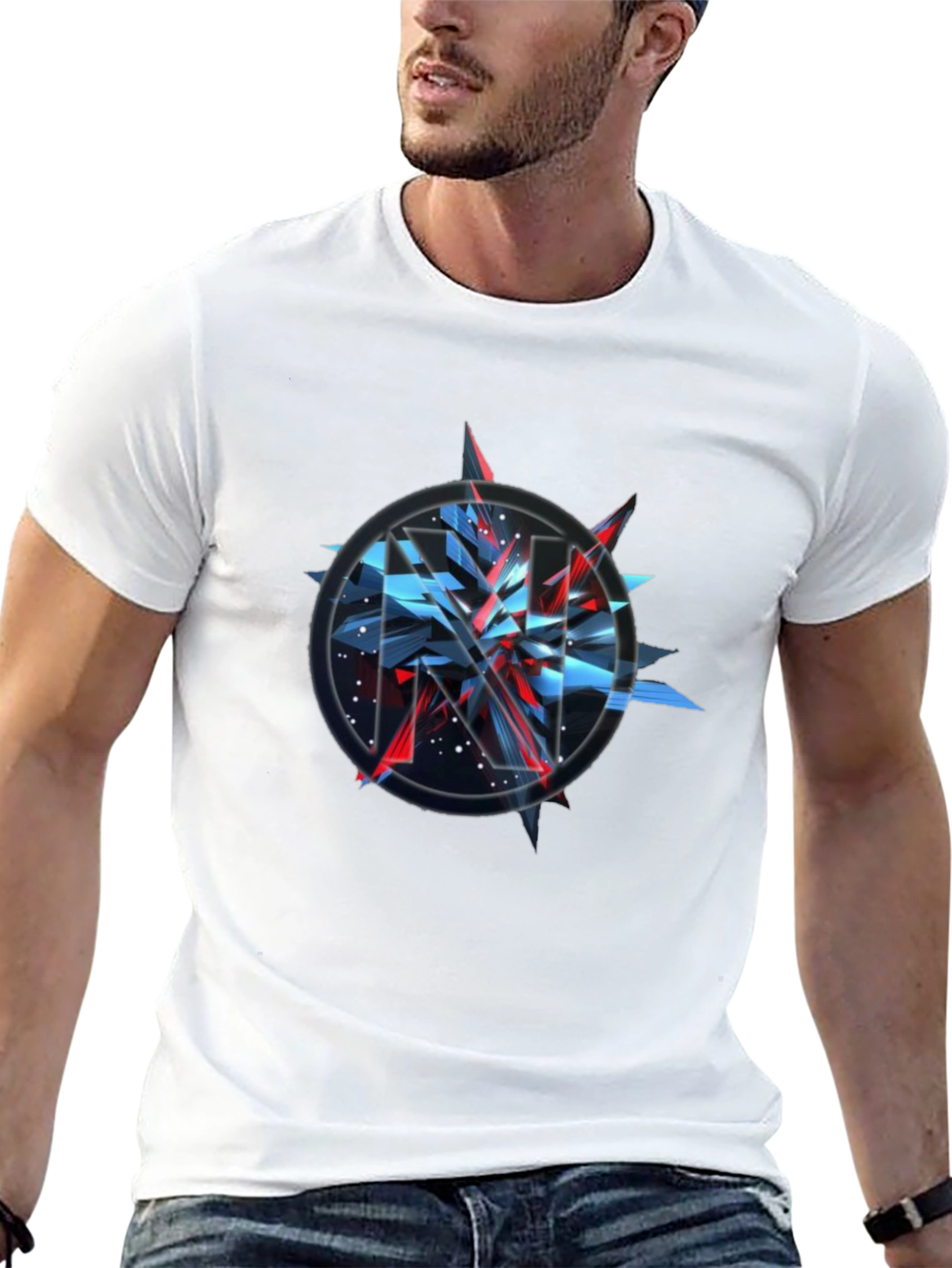 Abstract Graphic Print Crew Neck T-Shirt