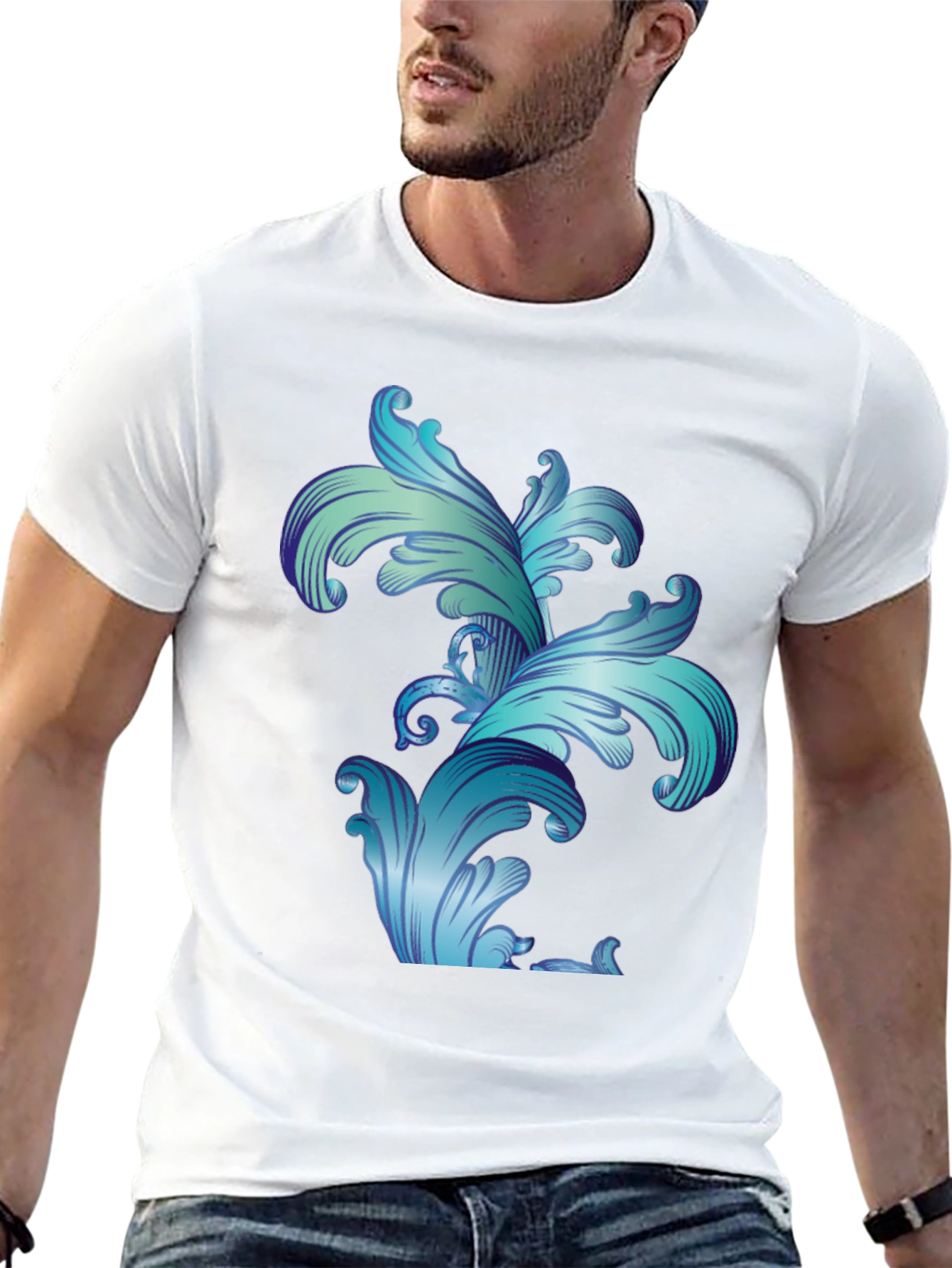 Baroque Flourish Graphic Black T-Shirt