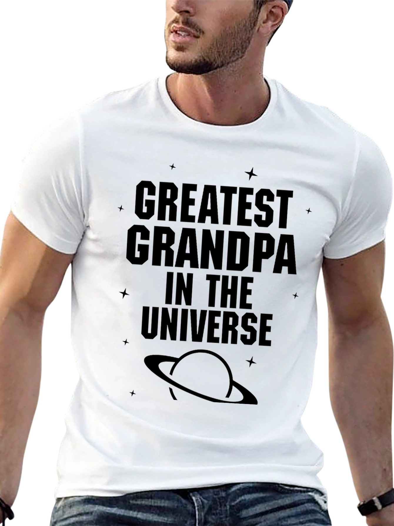 Greatest Grandpa in the Universe Black T-Shirt