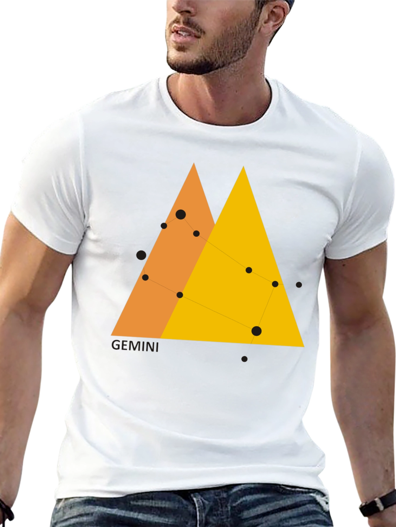 Gemini Constellation Graphic Tee - Black