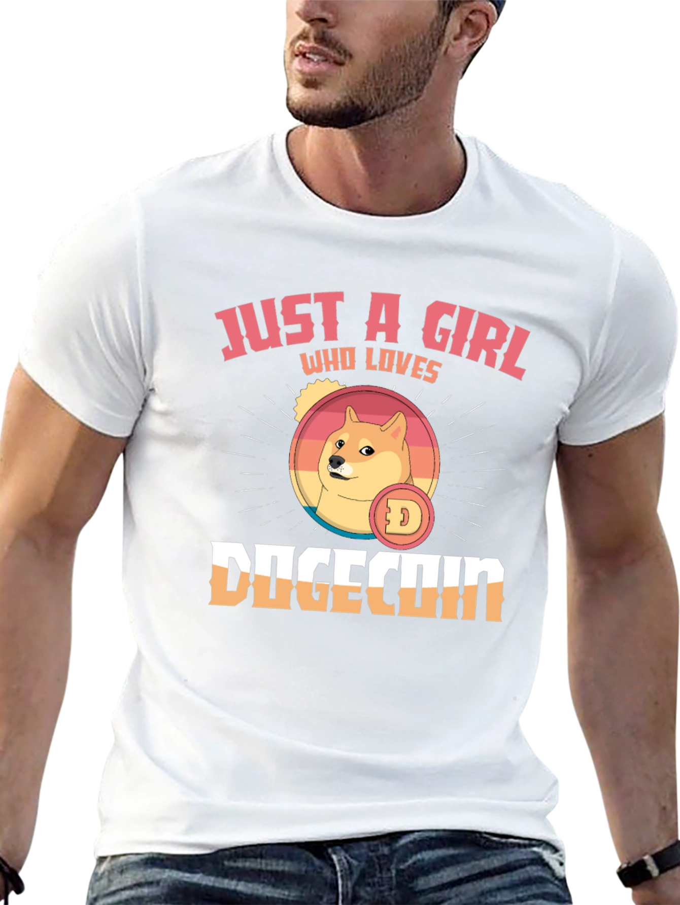 Just A Girl Who Loves Dogecoin Black T-Shirt
