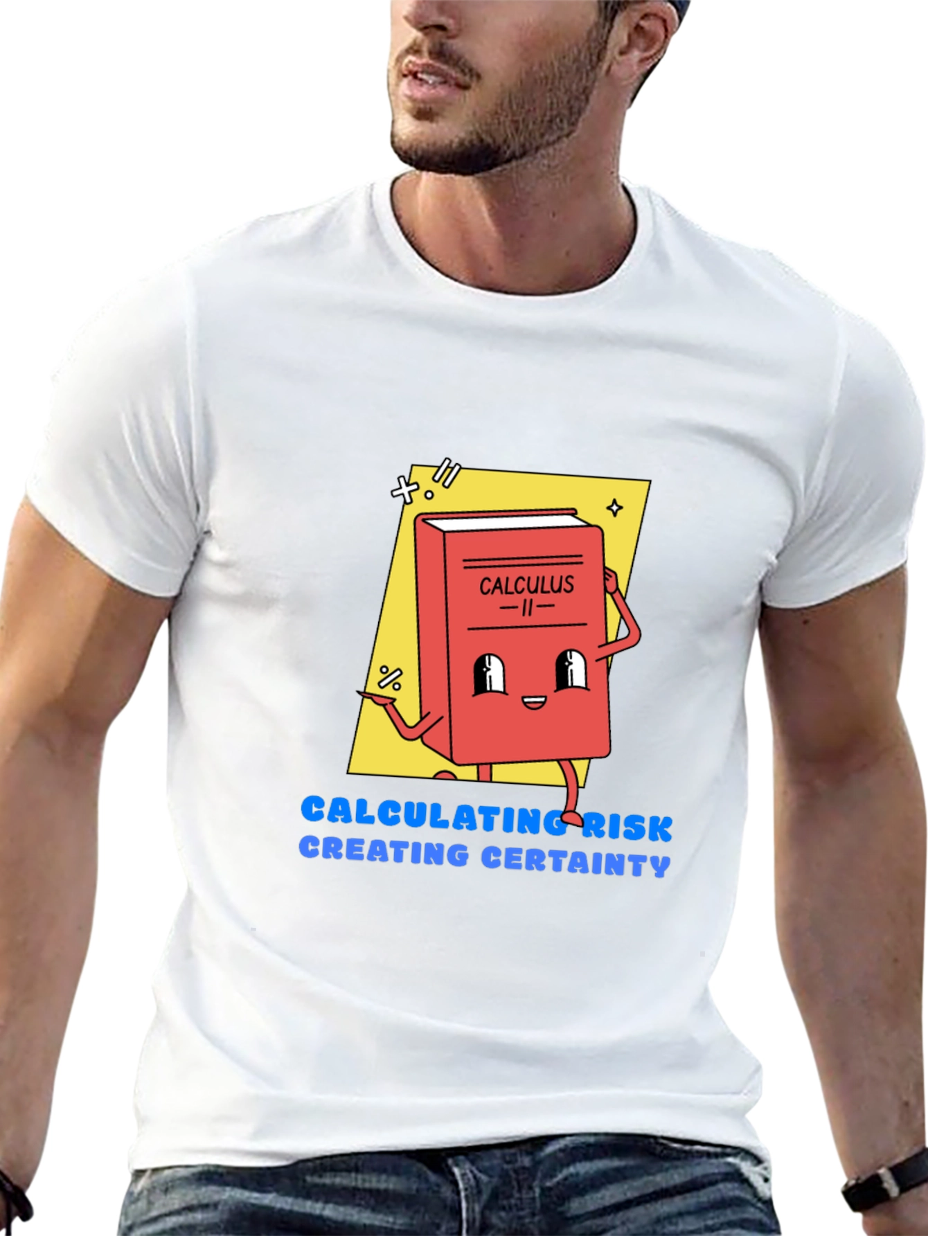 Calculus Cartoon Graphic Tee - Calculating Risk T-Shirt